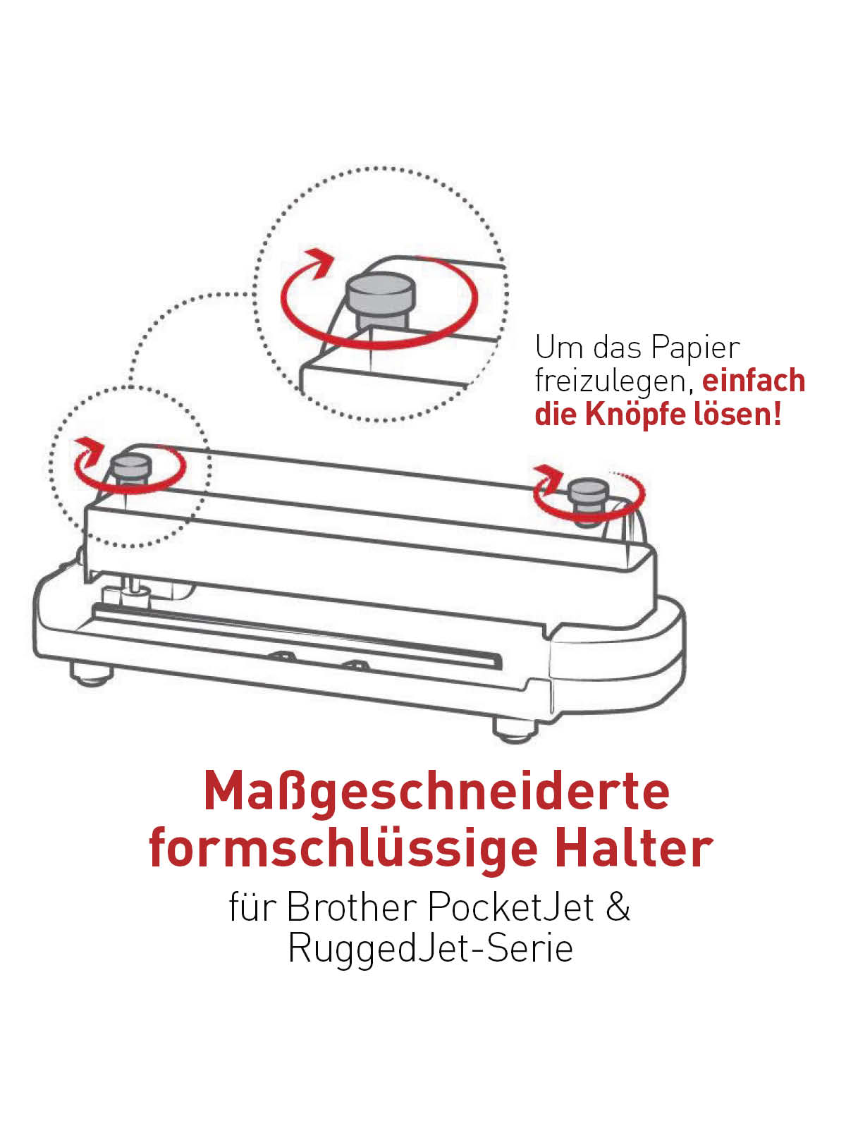 RAM Mounts Drucker-Rohrhalterung für Brother PocketJet 7 / 6/6 Plus / 673 - Doppel-Klemmschelle, mittlerer Verbindungsarm, runde Basisplatte (AMPS), C-Kugel (1,5 Zoll)