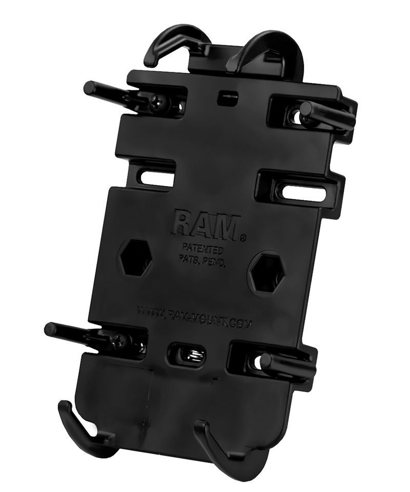 RAM Mounts Universal Halteschale (Verbundstoff) für elektronische Kleingeräte - Diamond-Anbindung (Trapez), Schrauben-Set, im Polybeutel