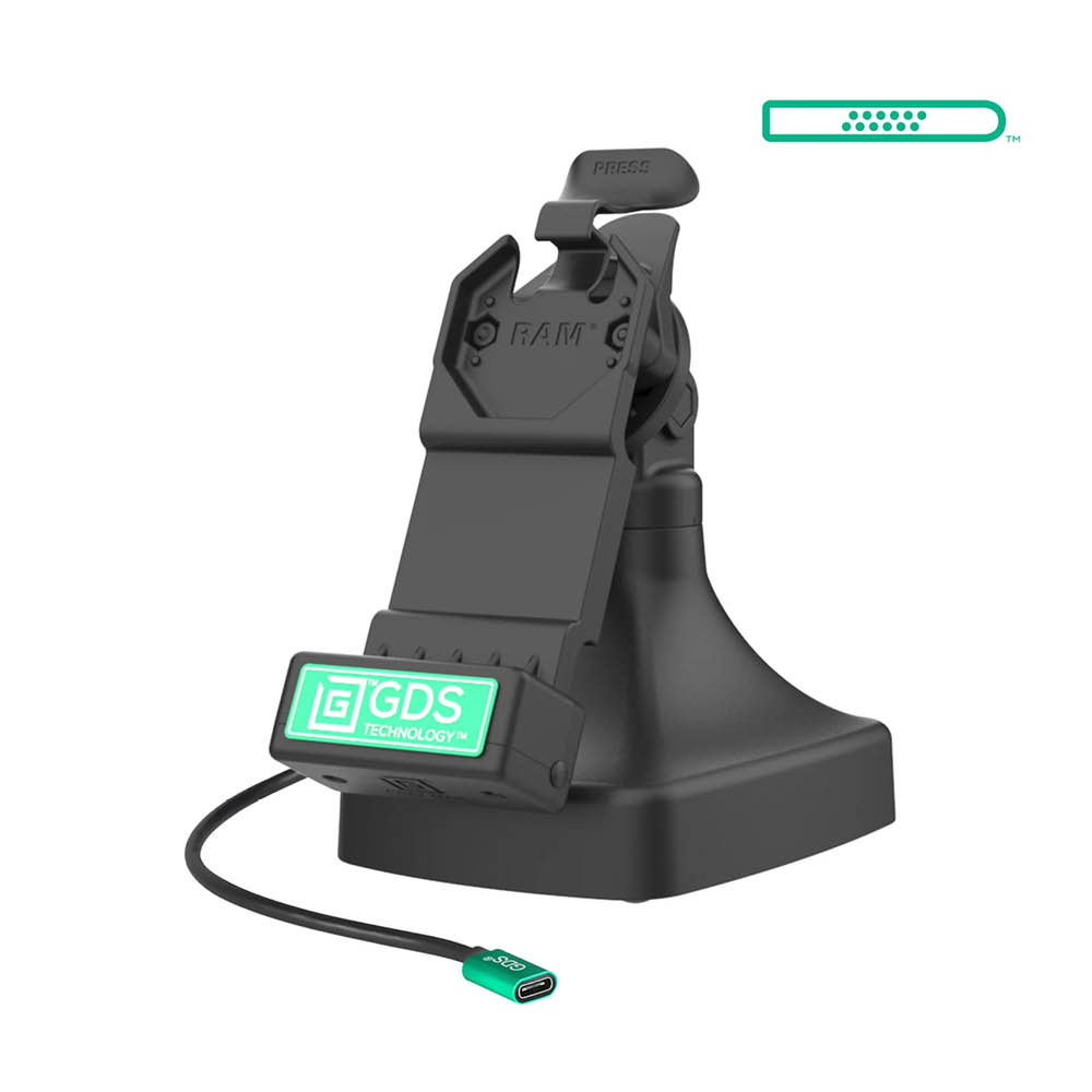 RAM Mounts GDS Uni-Conn Stand-Dockingstation - Dreh- & Schwenkbar - USB-C & Dual USB-A-Anschluss