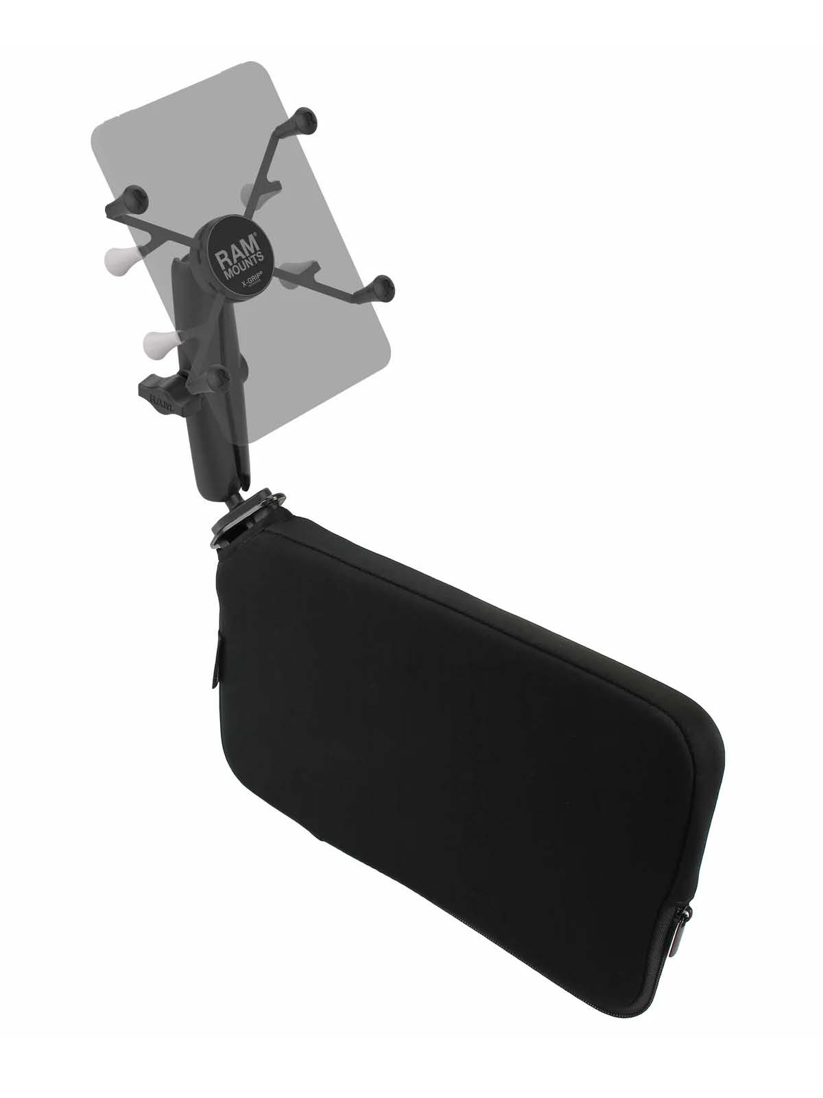 RAM Mounts Tough-Wedge Set für 7-8 Zoll Tablets - Zwischenraumpolster (ohne Pumpe), B-Kugel (1 Zoll), X-Grip Halteklammer, langer Verbindungsarm