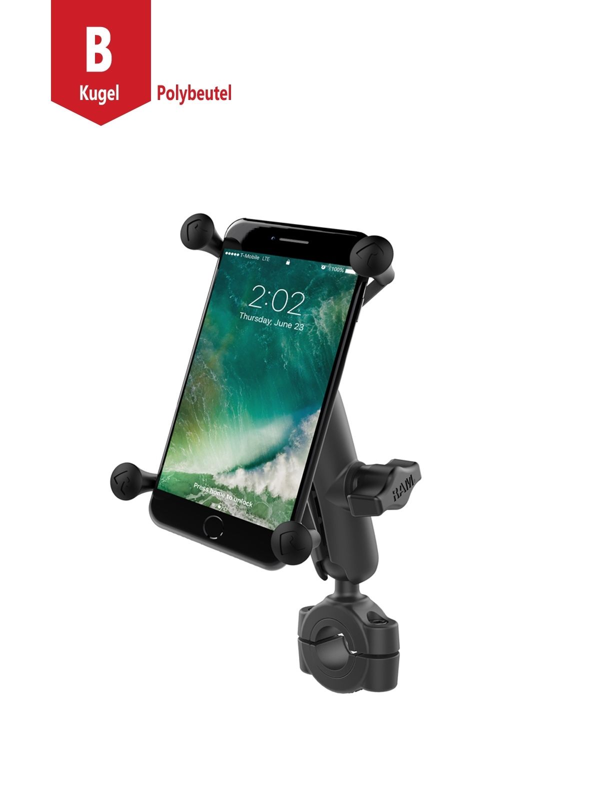 RAM Mounts X-Grip Motorrad-Halterung für Smartphones bis 114,3 mm