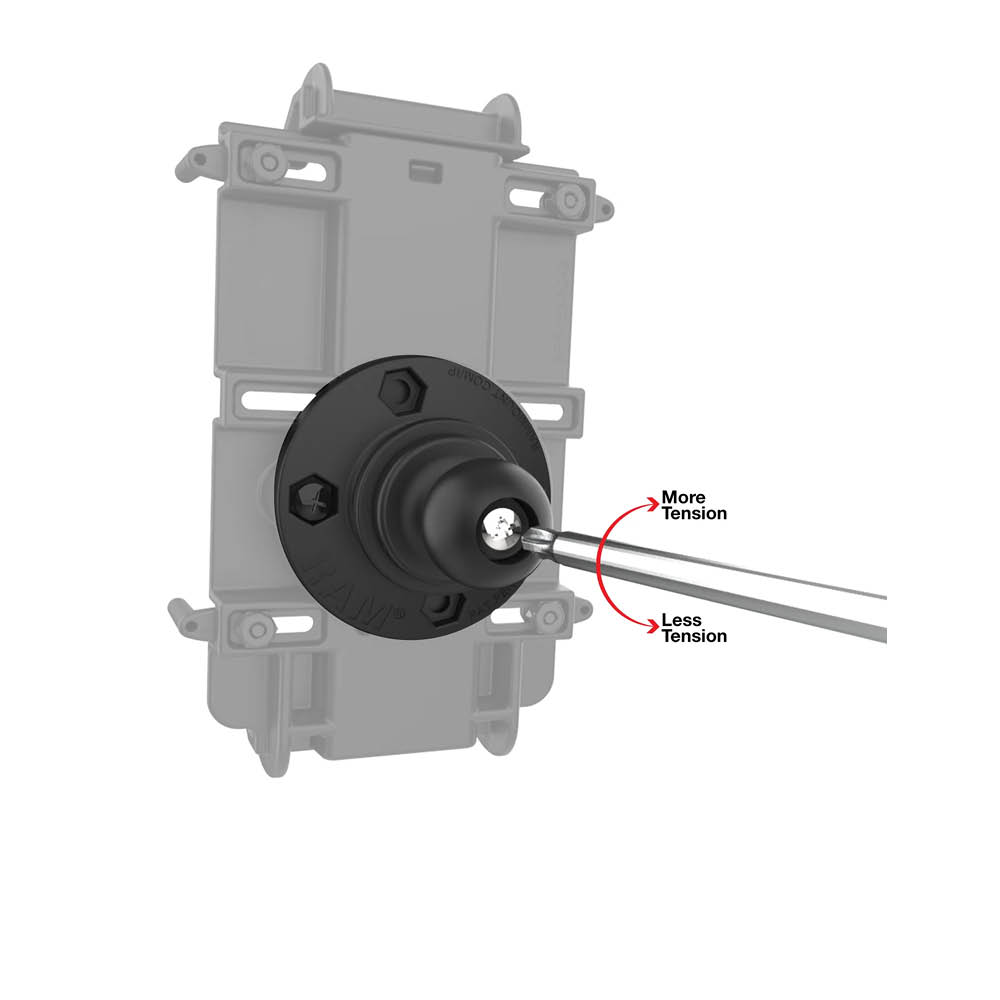 RAM Mounts Rotation Kugel-Adapter für Halteschalen - B-Kugel (1 Zoll), Verbundstoff, 2-/4-Loch AMPS