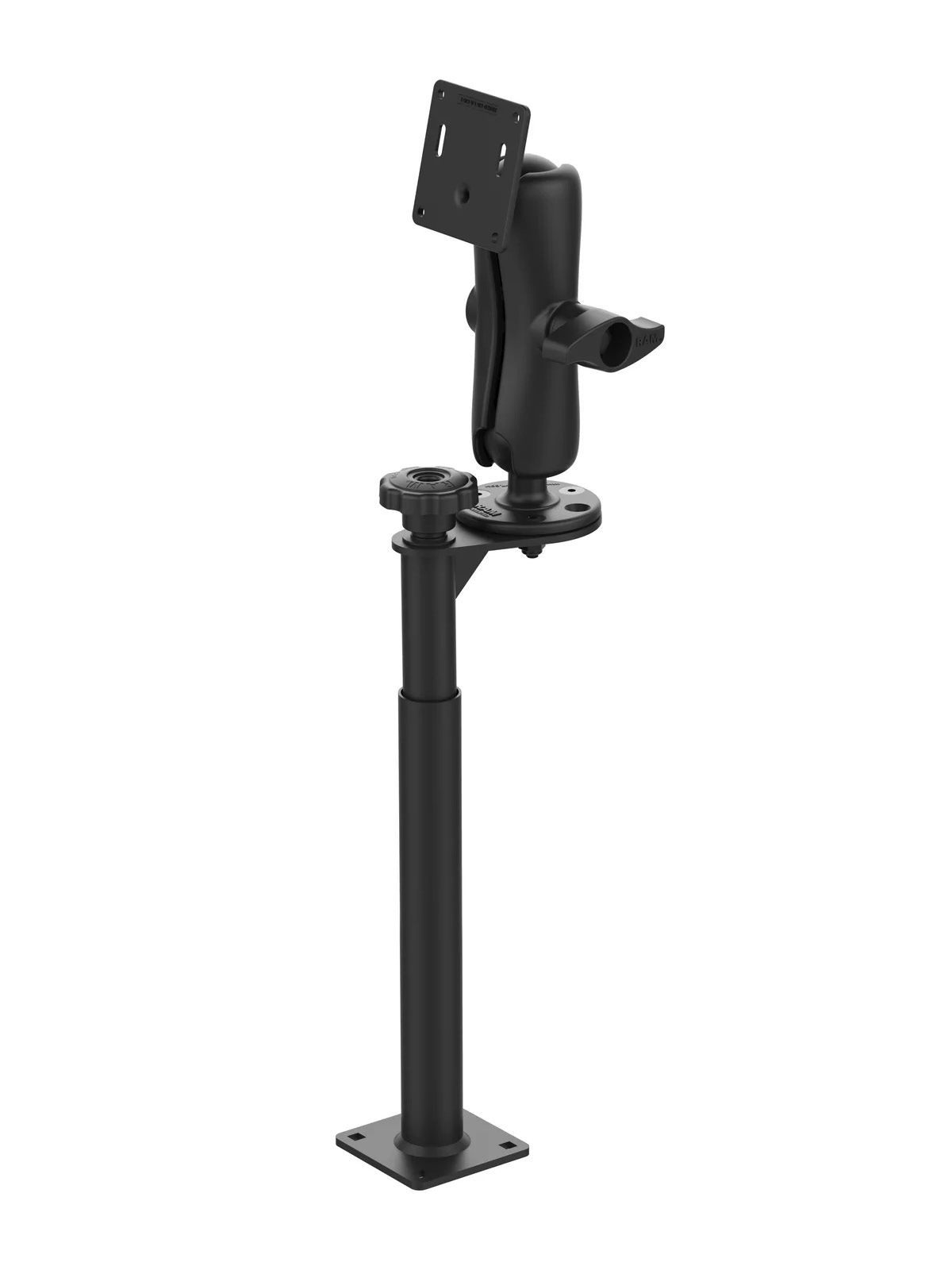 RAM Mounts Tele-Pole mit Schaft (ca. 230 mm) - D-Kugel (2,25 Zoll), 75x75 mm VESA-Platte
