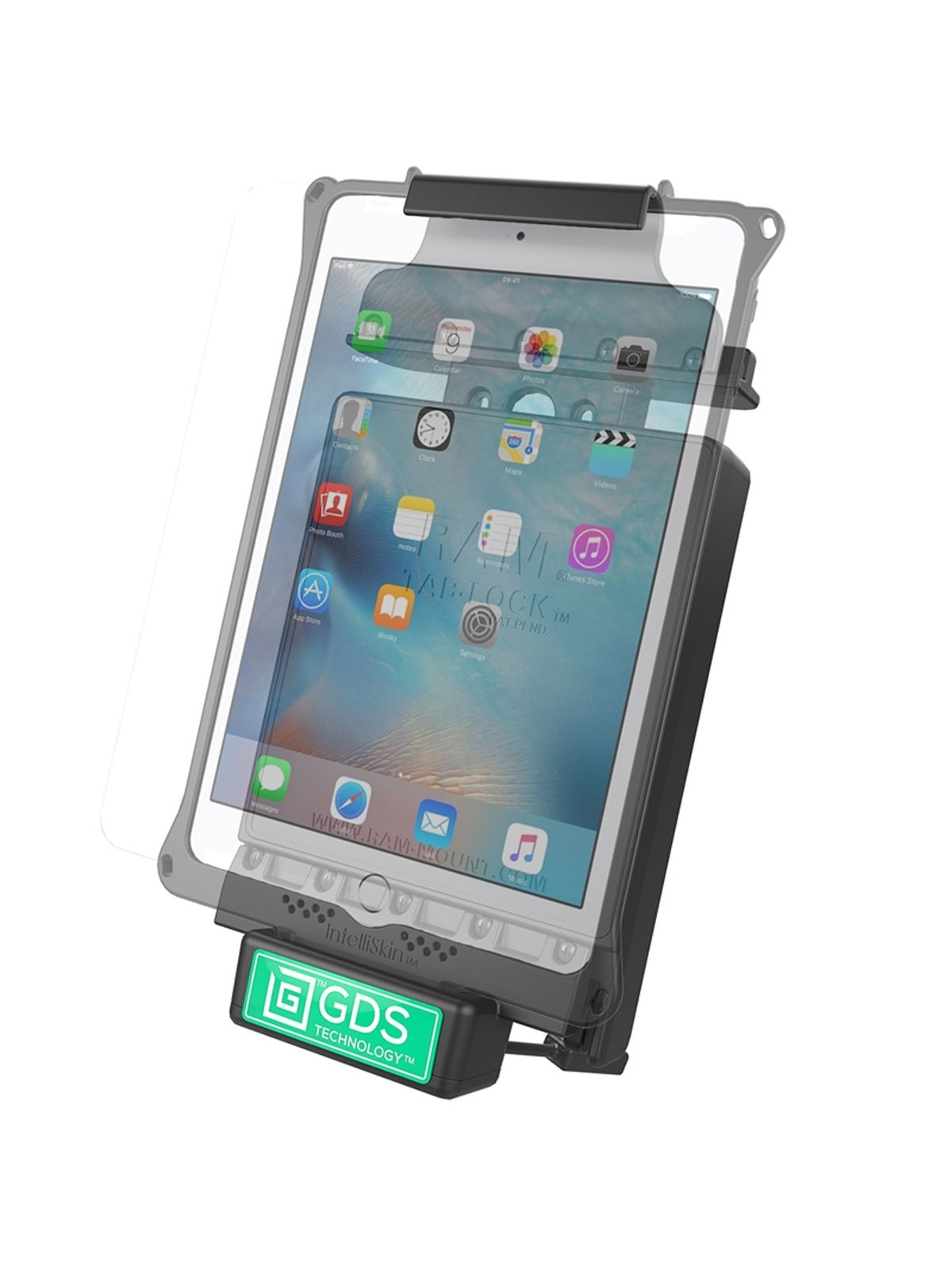 RAM Mounts GDS Dockingstation Apple iPad mini 4 in IntelliSkin-Lade-/Schutzhüllen - abschließbar, Stromanbindung , AMPS-Aufnahme