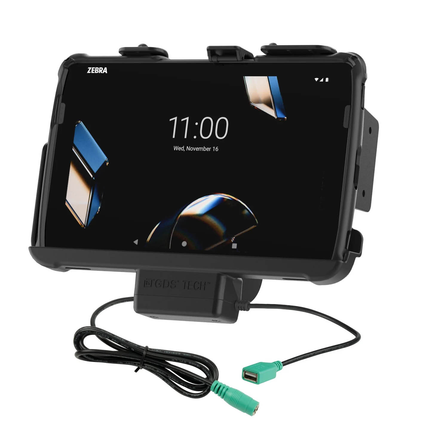 RAM Mounts EZ-Roll'r Holder for Zebra ET401, ET40 & ET45 (10") Tablets - In RAM Skin/Rugged Boot - 5.5mm & USB-A Connector