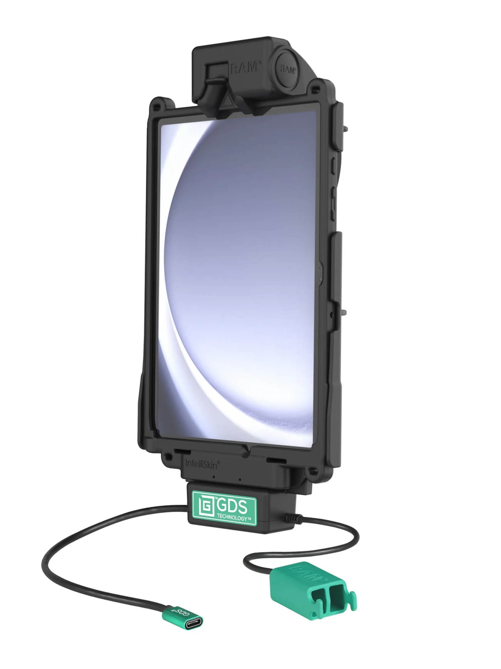 RAM Mounts GDS Tough-Dock Holder (Latch) for Samsung Tab A9+ & A11+ - in IntelliSkin Next Gen Protective Sleeve - USB-C & Dual USB-A Connector