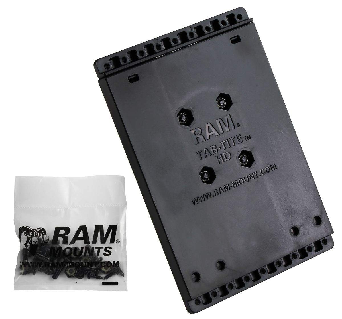 RAM Mounts Tab-Tite Basis (ohne Endkappen) inkl. runder Basisplatte - C-Kugel (1,5 Zoll), AMPS-Aufnahme, Schrauben-Set