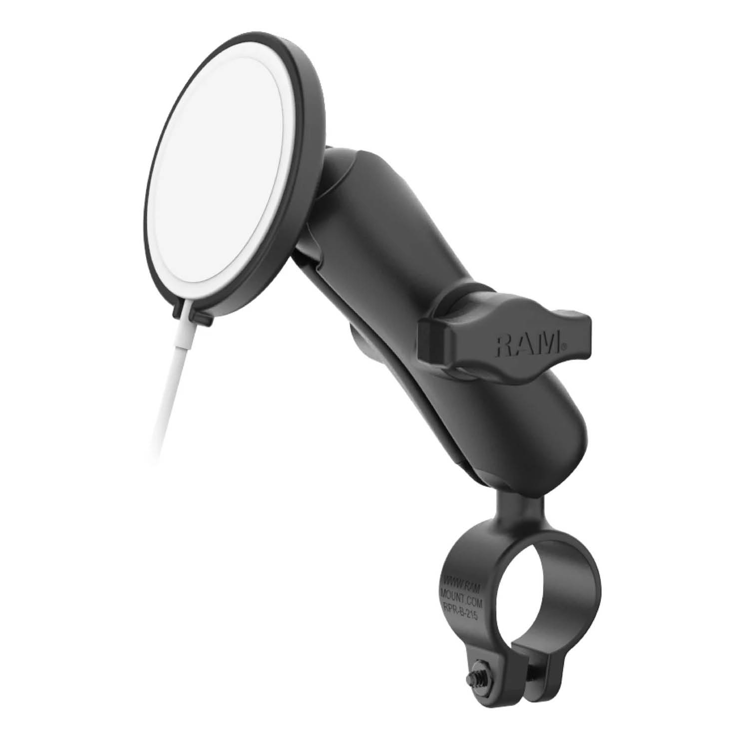 RAM Mounts Verbundstoff-Rohrhalterung für Apple MagSafe (2024+) - B-Kugel (1 Zoll), 25,4 mm Durchmesser, mittlerer Verbindungsarm