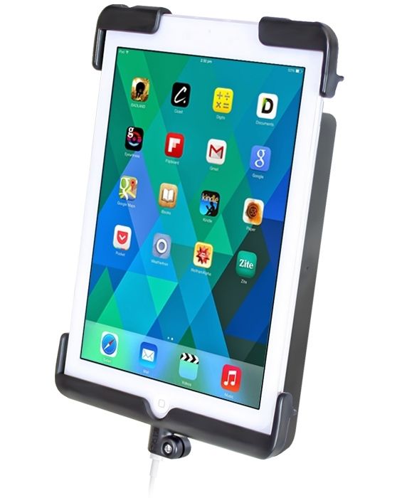 RAM Mounts Universal Tab-Lock Halteschale (abschließbar) für Apple iPad mini 1-3 (ohne Schutzhüllen/-gehäuse) - AMPS-Aufnahme, Schrauben-Set