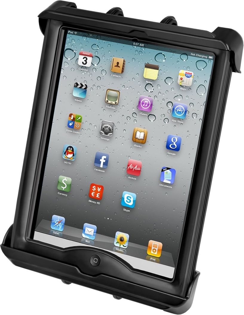 RAM Mounts Universal Tab-Lock Halteschale (abschließbar) für Apple iPad 1-4 (in LifeProof u. Lifeedge Schutzgehäusen) - AMPS-Aufnahme, Schrauben-Set, 