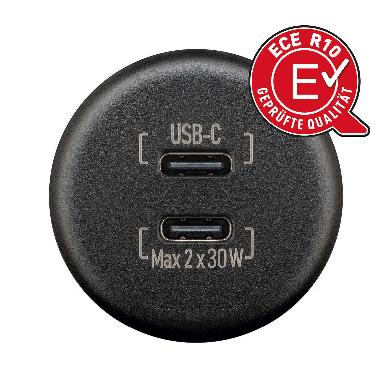Dual USB-Einbaucharger mit offenen Kabelenden, 2x 30W, Kabellänge 200 mm - USB-C / USB-C