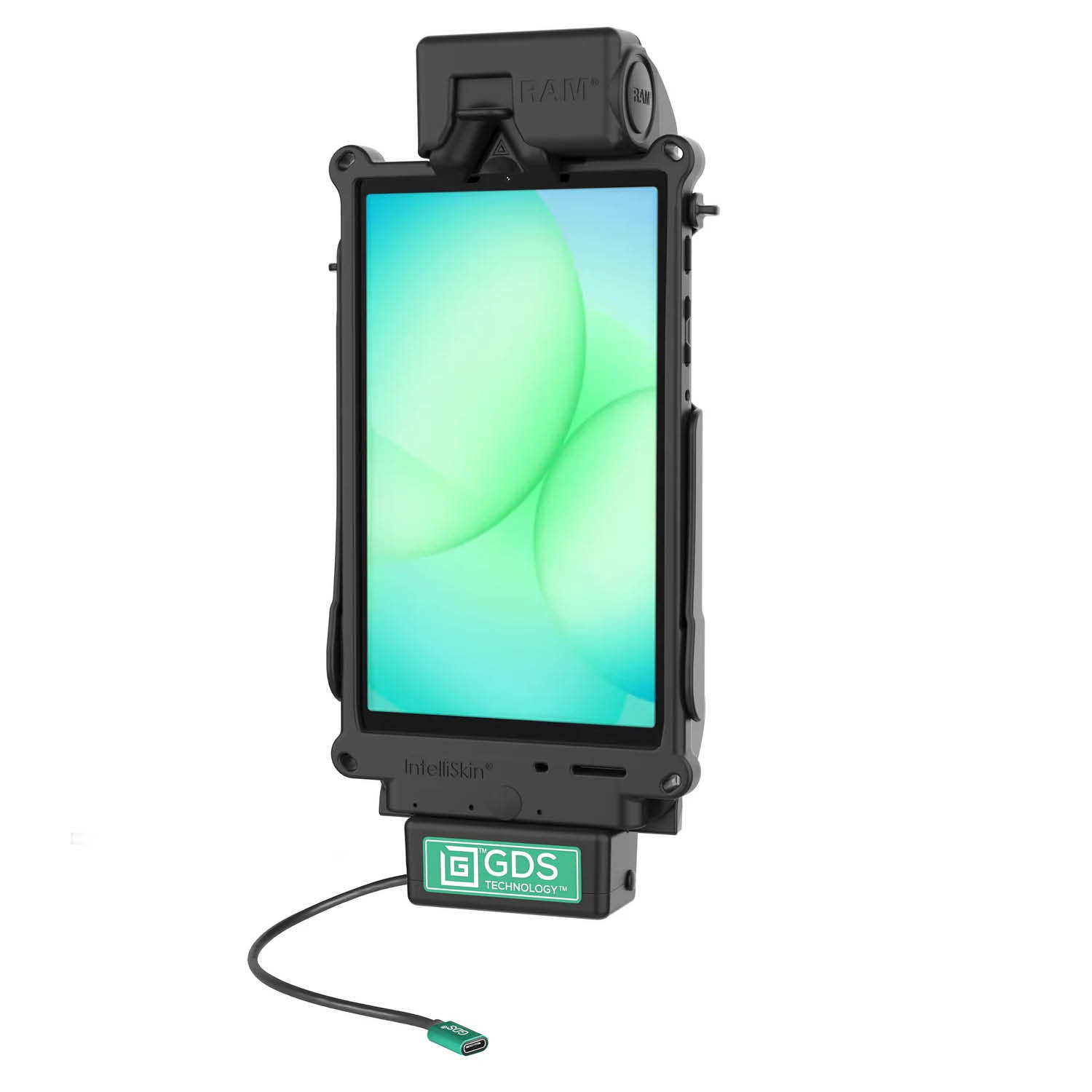 RAM Mounts GDS Tough-Dock Holder (Latch) for Samsung Tab A9 & A11 - in IntelliSkin Next Gen Protective Sleeve - USB-C Power Supply