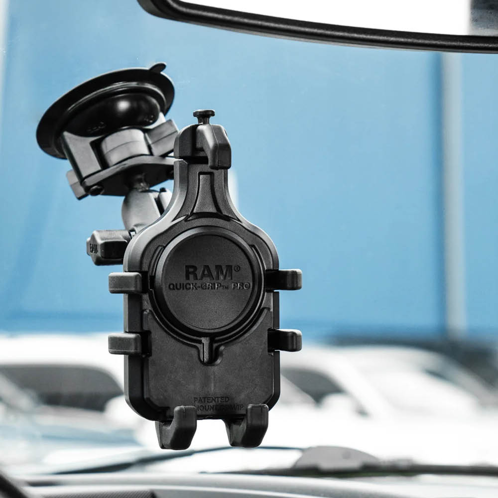 RAM Mounts Quick-Grip™ Pro Universal Halteschale für Smartphones - MagSafe kompatibel, 4-Loch AMPS-Aufnahme