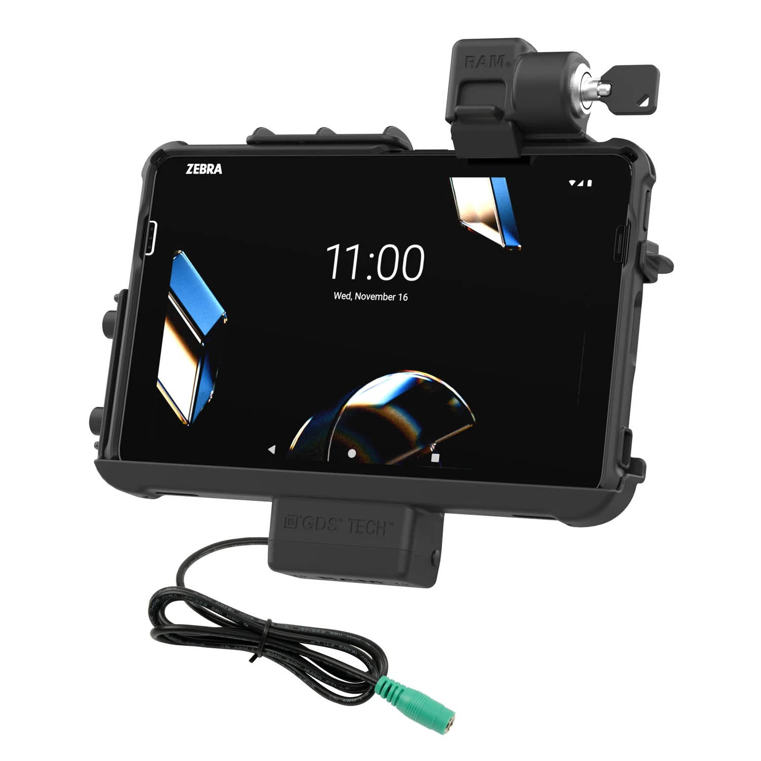 RAM Mounts Thin-Dock (Key-locking) for Zebra ET401 & ET4x (10") Tablets - With or without RAM Skin/Rugged Boot - 5.5mm DC Power Supply