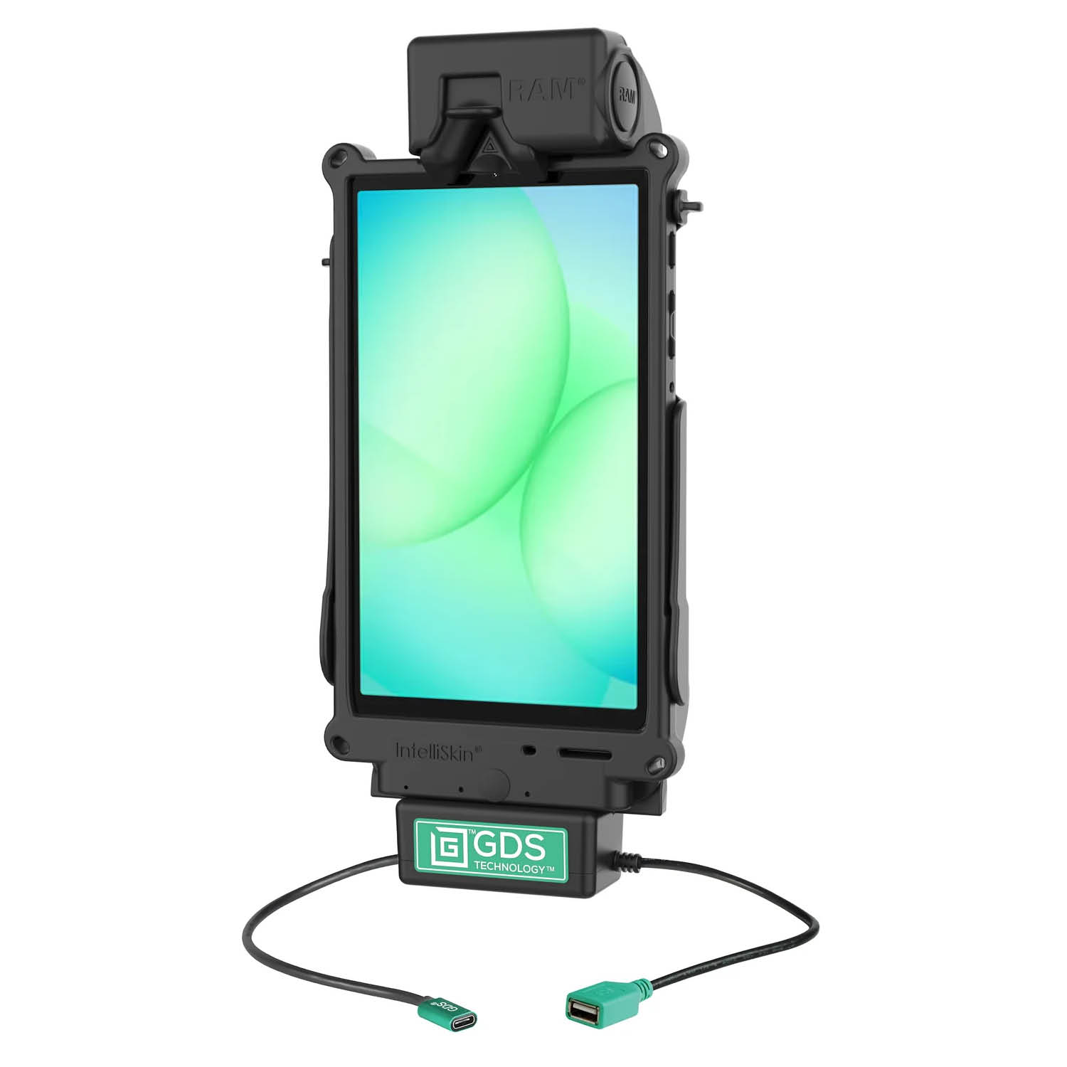 RAM Mounts GDS Tough-Dock Holder (Latch) for Samsung Tab A9 & A11 - in IntelliSkin Next Gen Protective Sleeve - USB-C & USB-A Connector