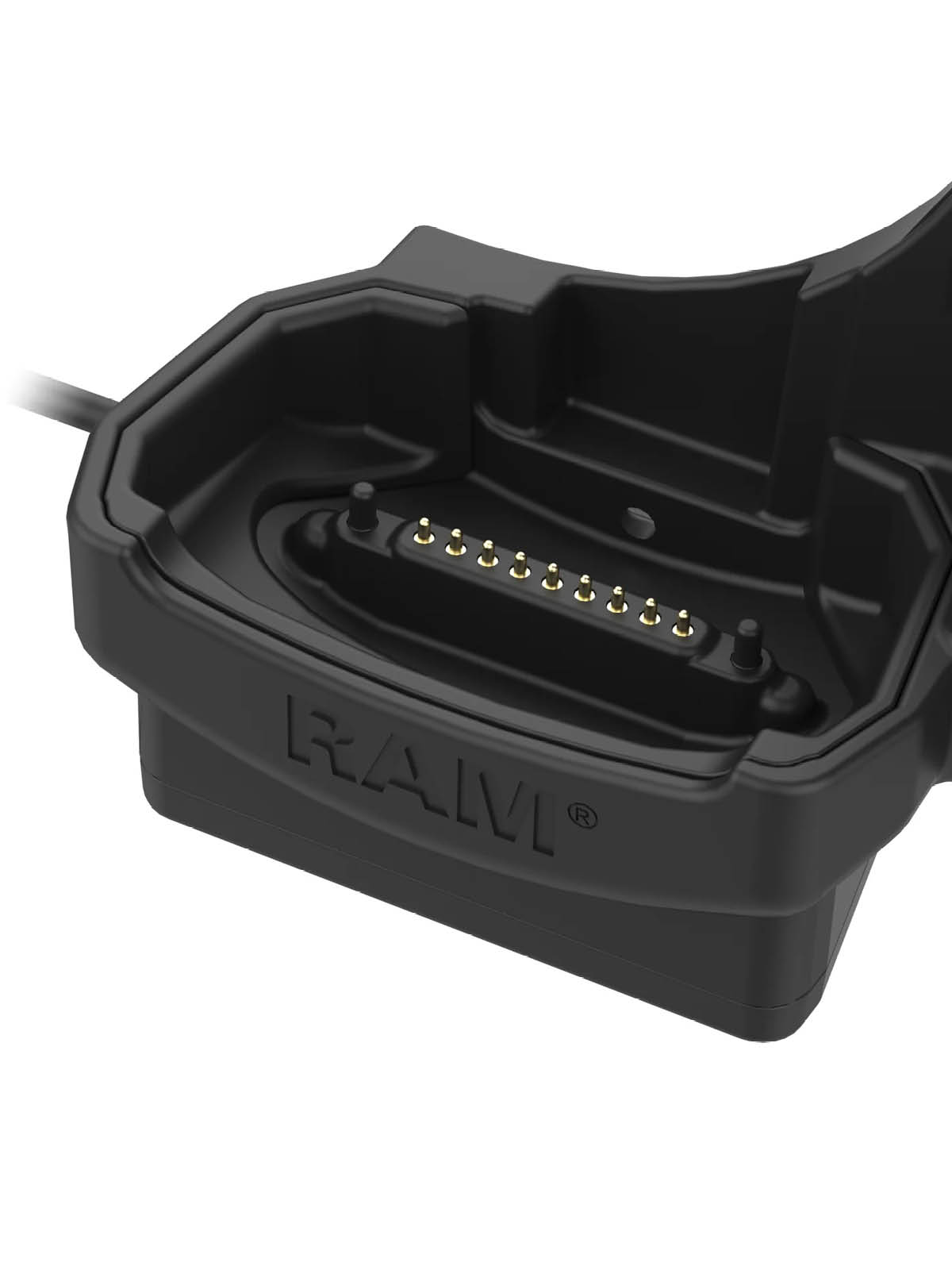 RAM Mounts Ladestation für Zebra MC9400/MC9300 - 5,5 mm Klinke Eingang, USB-A Ausgang, 2-Loch AMPS Aufnahme
