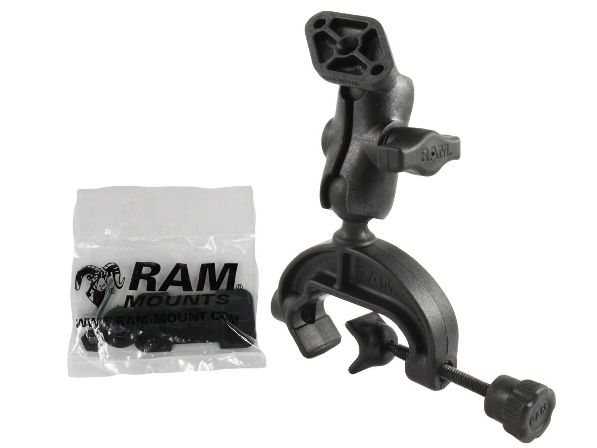 RAM Mounts Verbundstoff-Set für Rohre - Rohrklammer, kurzer Verbindungsarm, Diamond-Basisplatte (Trapez), B-Kugel (1 Zoll), im Polybeutel