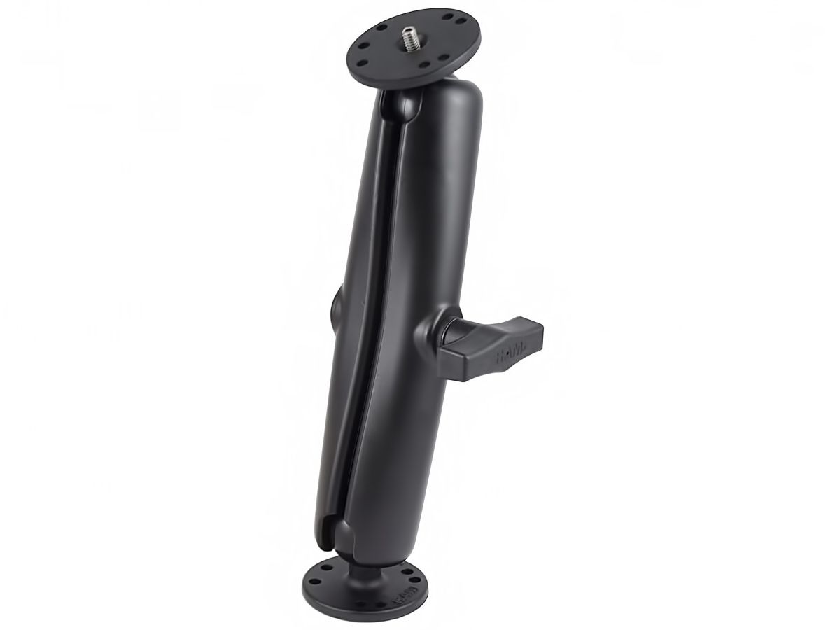 RAM Mounts Aufbau-Set (lang) mit 1/4"-20 Gewindestift für Kameras - mit runder Basisplatte (AMPS), C-Kugel (1,5 Zoll), im Polybeutel