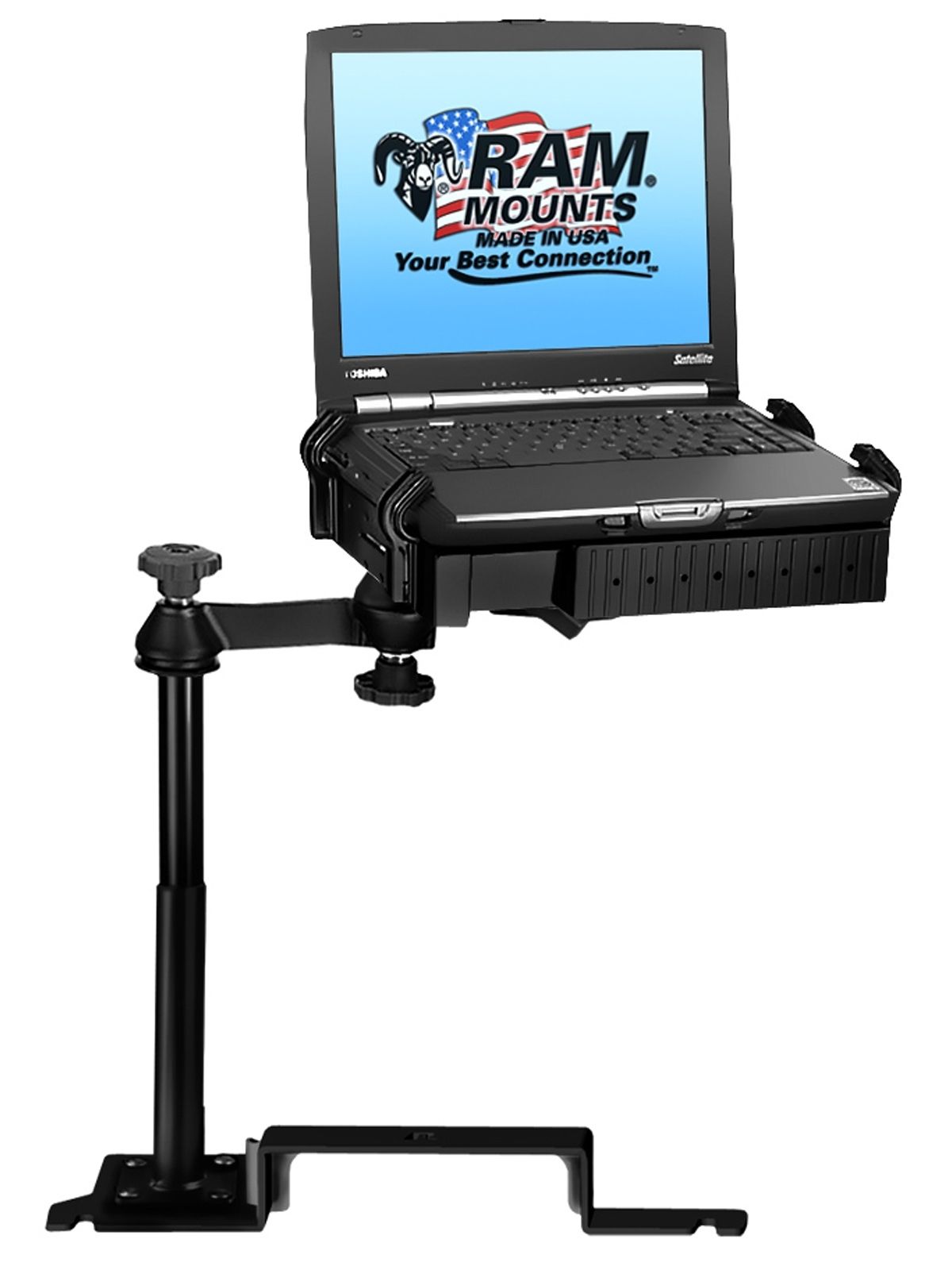 RAM Mounts Laptop-Halterung für Fahrzeuge - Fahrzeug-Basis, Doppel-Schwenkarm, Tough-Tray Halteschale, Ford Explorer