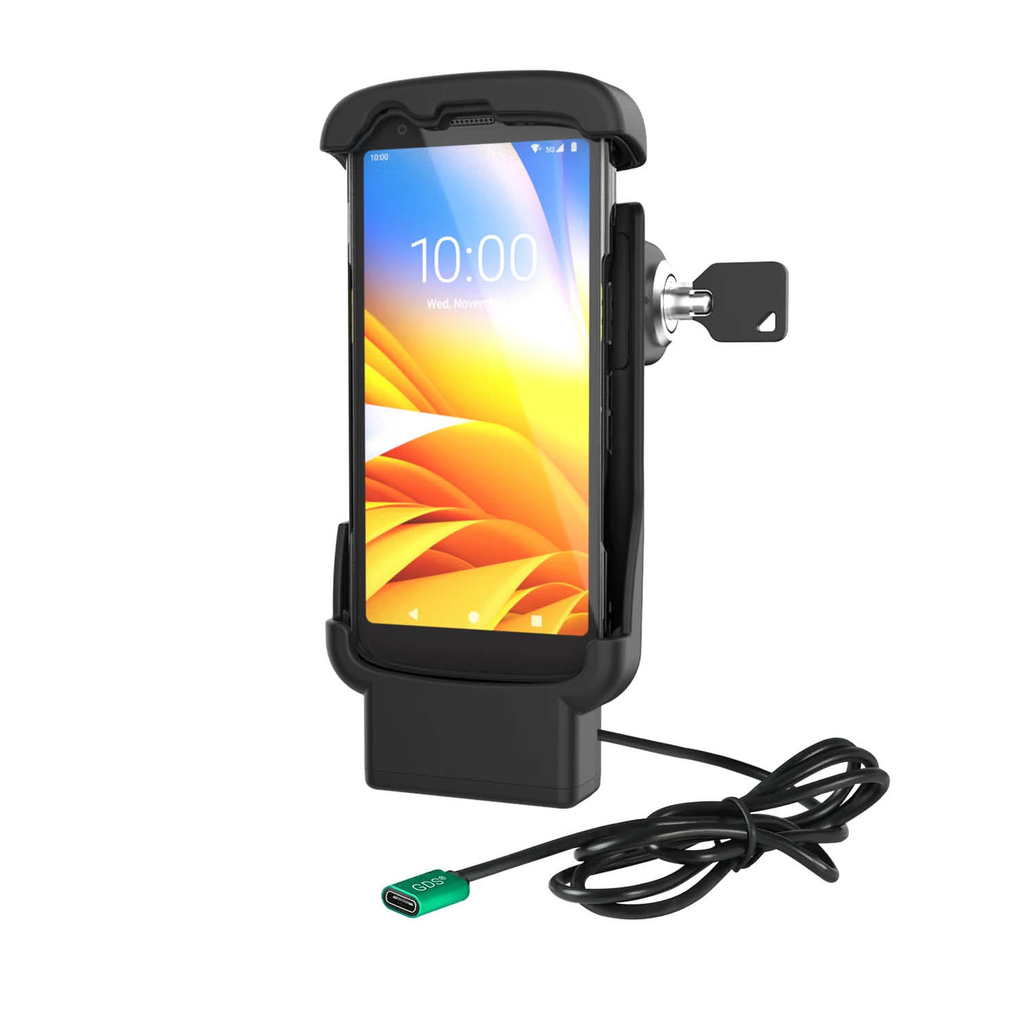 RAM Mounts Form-Fit Halteschale (Schlüsselverriegelung) für Zebra TC22 & TC27 mit Scannerzugang - Ohne Rugged Boot - USB-C-Anschluss - 2-Loch AMPS