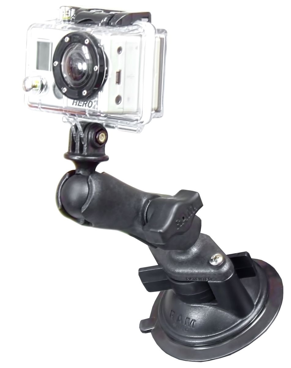 RAM Mounts GoPro Verbundstoff Saugfuss-Kamerahalterung - mit Saugfuss, B-Kugel (1 Zoll)