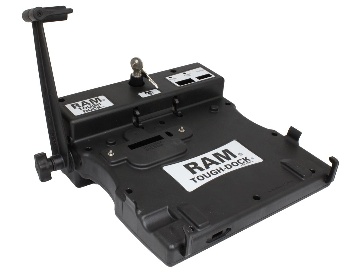 RAM Mounts Tough-Dock mit Stromanschluss für Panasonic Toughbook CF-28/-29/-30/-31 - inkl. runde Basisplatte C-Kugel (1,5 Zoll)