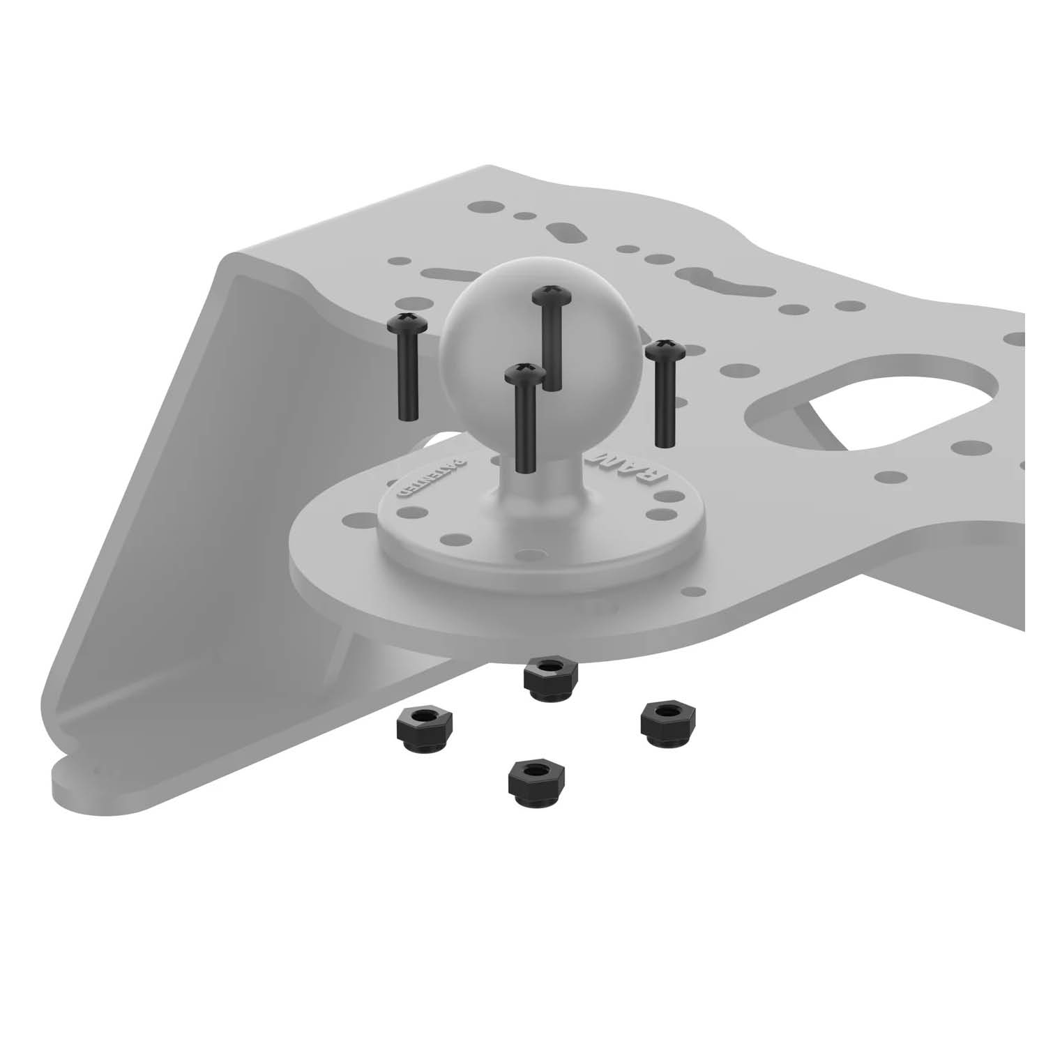 RAM Mounts Schrauben-/Muttern Set für Fischfinder Montage-Rahmen und C-Kugel (1,5 Zoll) Basisplatten - je 4 Schrauben / Muttern