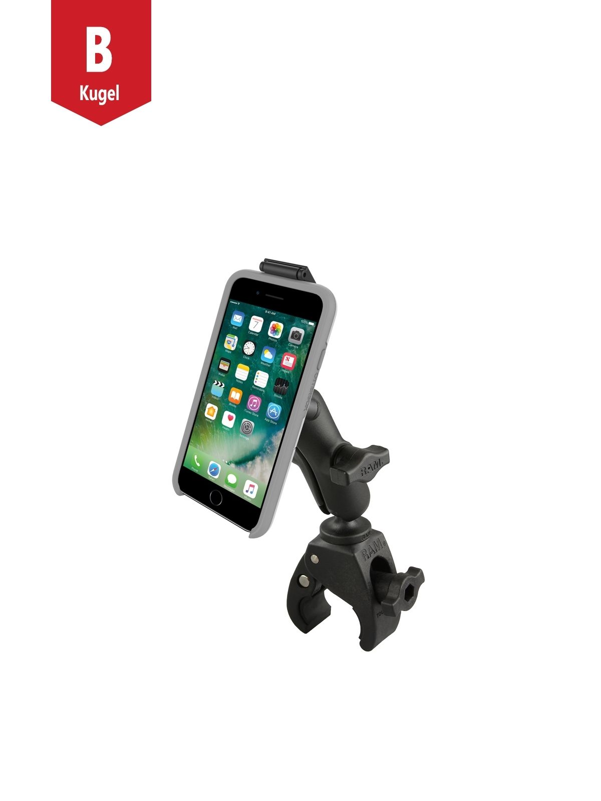 RAM Mounts Tough-Claw Halterung Smartphones in OtterBox uniVERSE Gehäusen - B-Kugel (1 Zoll), Tough-Claw klein (Durchmesser 15,9-29,0 mm)
