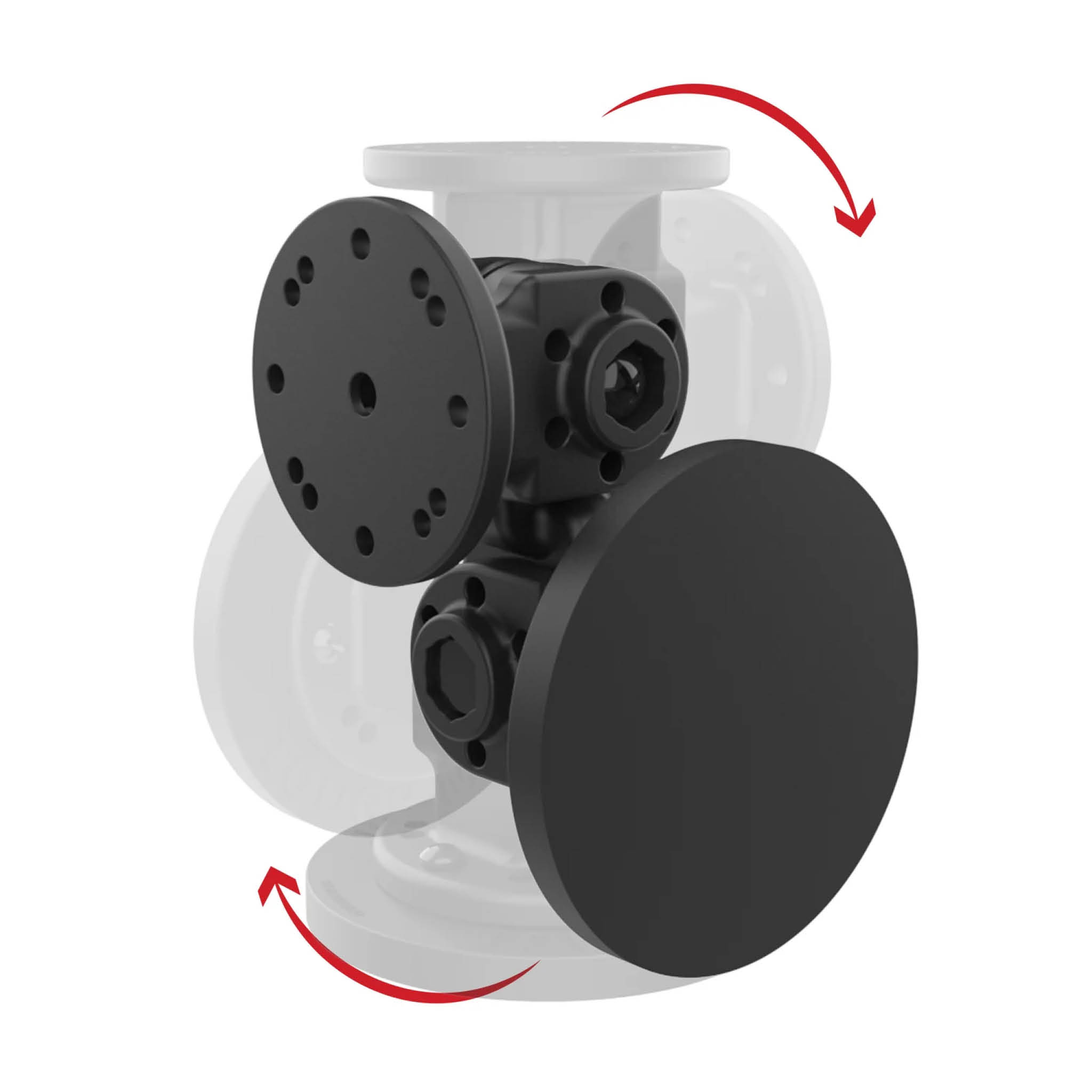 RAM Mounts Doppel-Drehgelenk-Halterung mit Magnet-Basis (88 mm Durchmesser) - 2-/4-Loch AMPS