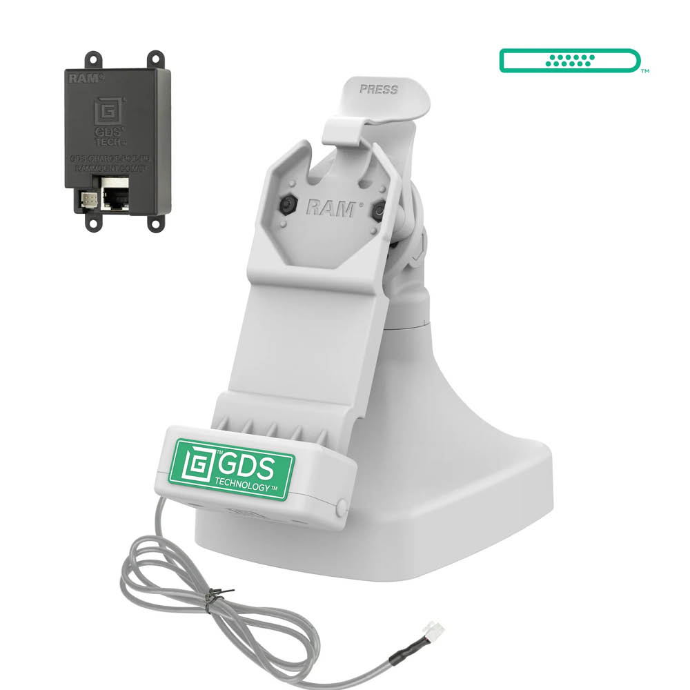 RAM Mounts GDS Uni-Conn Stand-Dockingstation - Dreh- & Schwenkbar - RJ45-Anschluss - PoE (Power over Ethernet) - Hellgrau