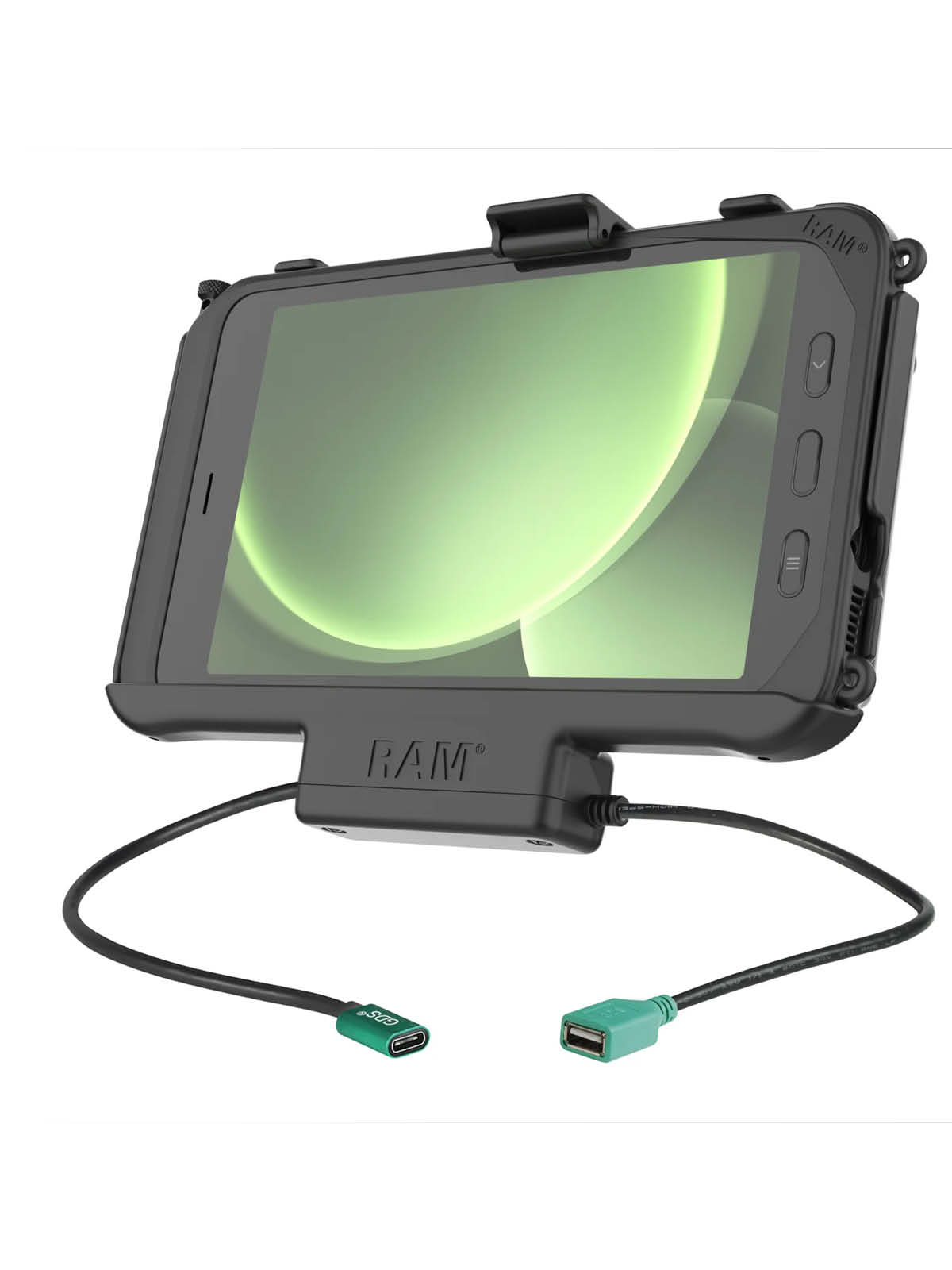 RAM Mounts EZ-Roll'r Halteschale für Samsung Tab Active3 & Active5 - In OEM/RAM Schutzhülle - USB-C & USB-A-Anschluss