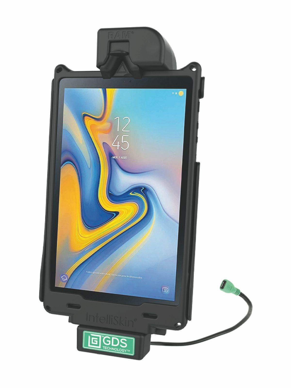RAM Mounts GDS Tough-Dock Samsung Tab A 10.5 (SM-T590/-T597) in IntelliSkin-Lade-/Schutzhüllen - microUSB, 15 W Ausgang, AMPS-Aufnahme