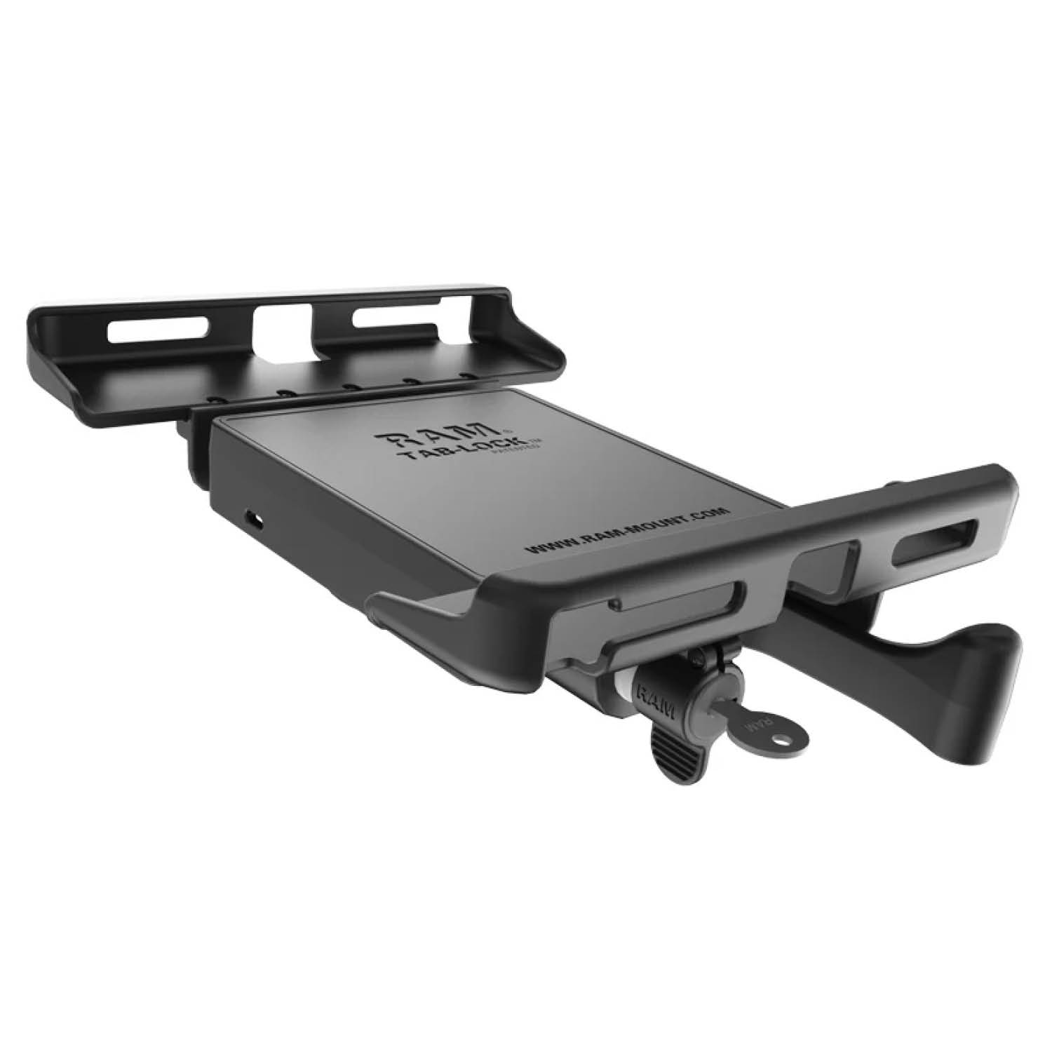 RAM Mounts Tab-Lock (abschließbar) Universal Halteschale für bis zu 10 Zoll Tablets (mit/ohne Schutzhülle) - AMPS-Aufnahme, Schrauben-Set