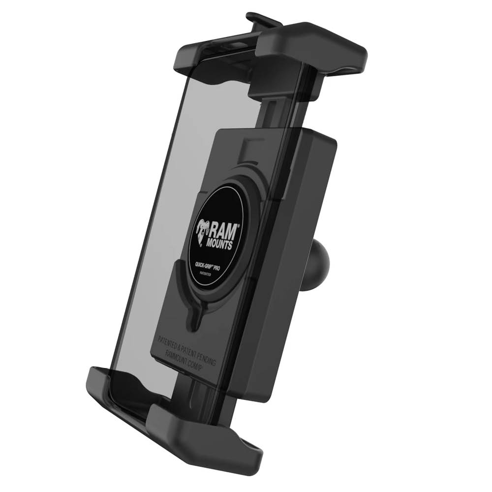 RAM Mounts Quick-Grip™ Pro XL Universal Halteschale für Smartphones inkl. Trapez-Basisplatte - B-Kugel (1 Zoll), MagSafe kompatibel