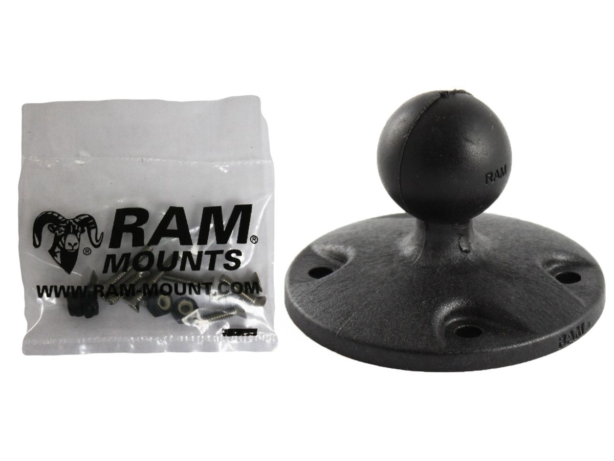 RAM Mounts runde Verbundstoff-Basisplatte - B-Kugel (1 Zoll), Schrauben-Set (Garmin), im Polybeutel