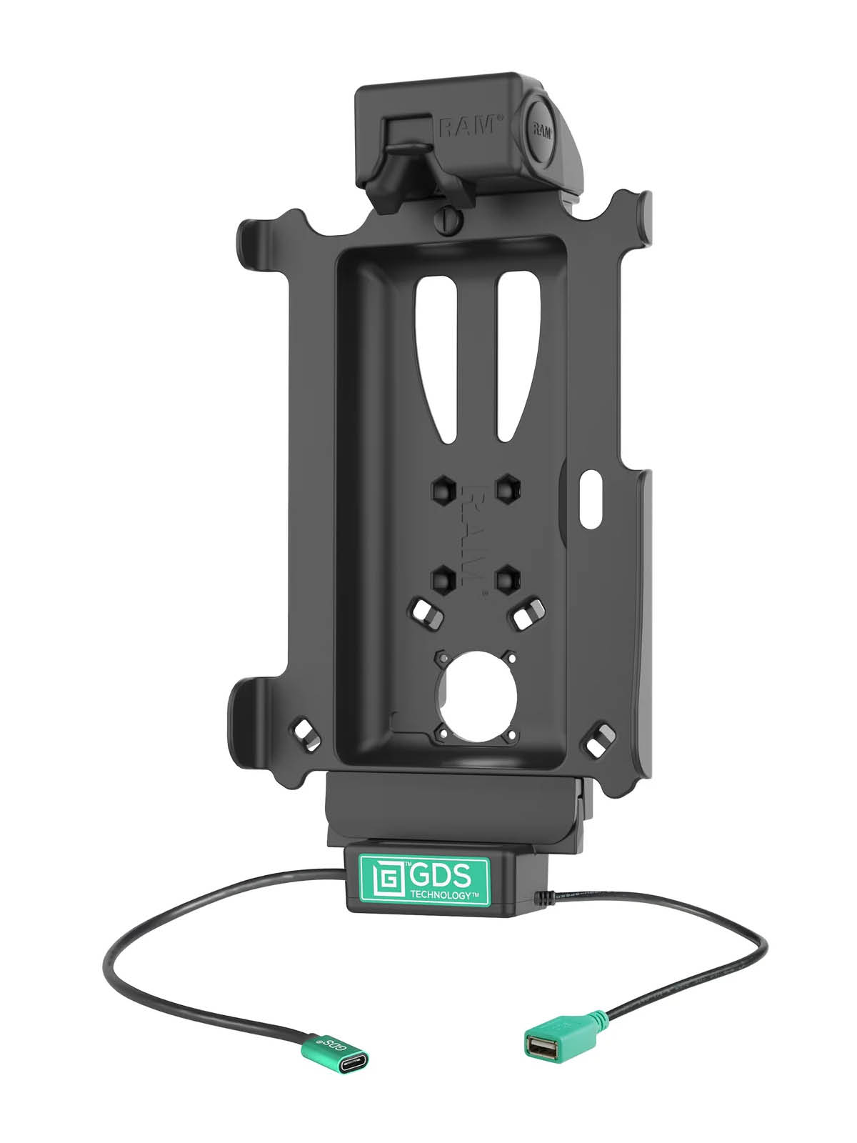 RAM Mounts GDS Tough-Dock Halteschale (Schnappverschluss) für Samsung Tab Active4 Pro & Active5 Pro - in IntelliSkin Schutzhülle - USB-C & USB-A-Anschluss