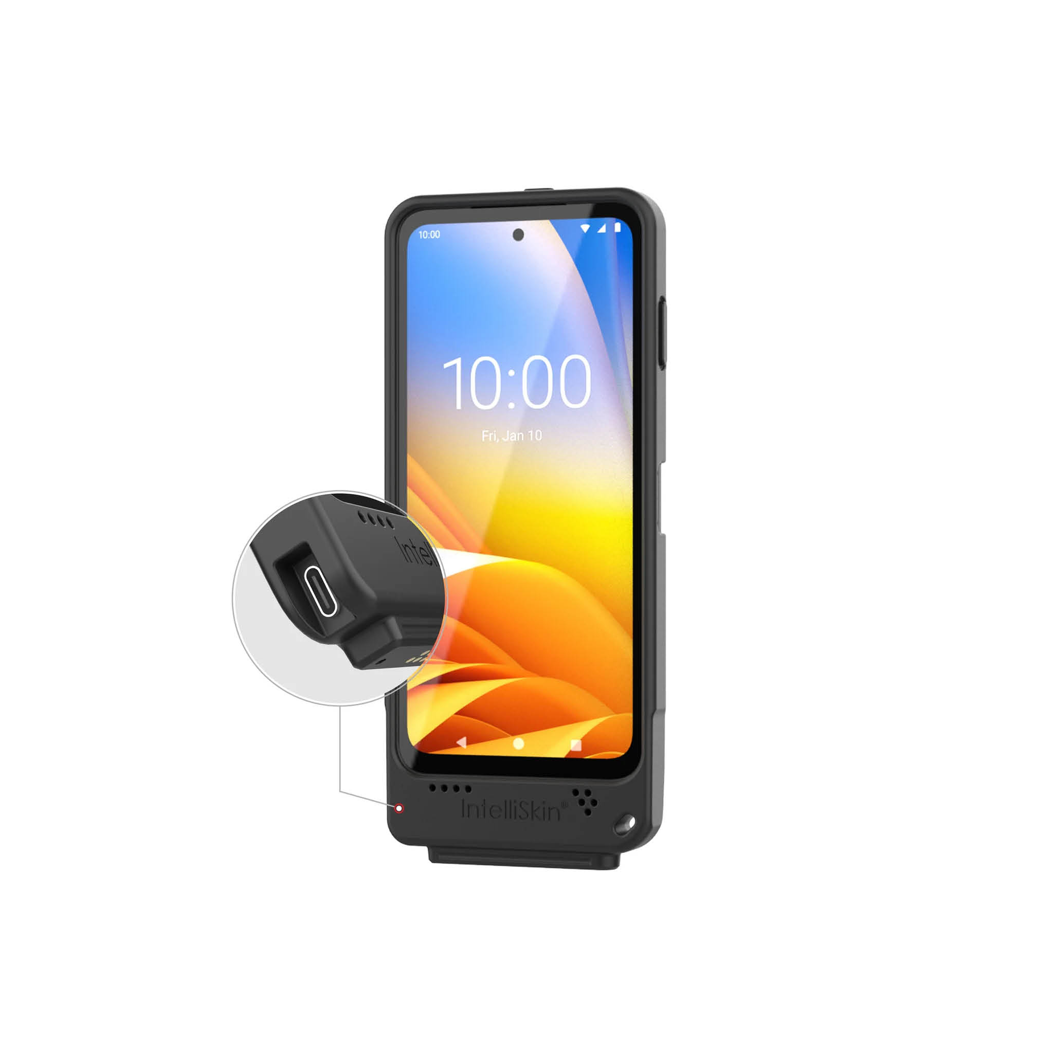 RAM Mounts IntelliSkin Ladeschutzhülle für Zebra EM45 - GDS-Technologie, Externer USB-C Anschluss