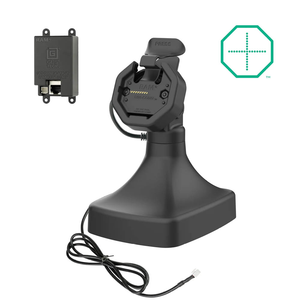 RAM Mounts GDS Uni-Conn Stand-Dockingstation - Dreh- & Schwenkbar - RJ45-Anschluss - PoE (Power over Ethernet) - Rückseitige Pogo-Pads