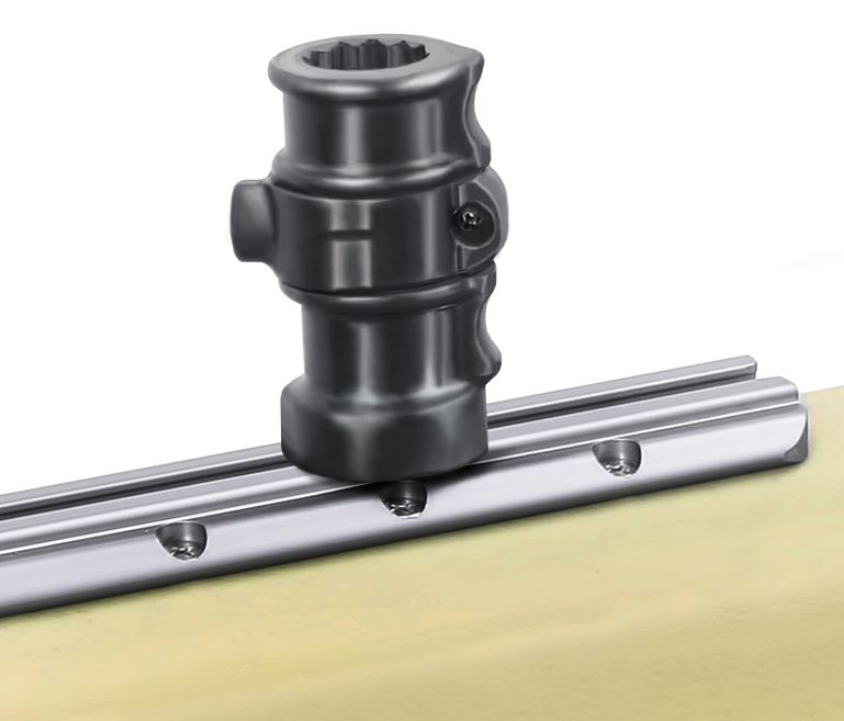 RAM Mounts Verbundstoff-Adapter für Angelrutenhalter - mit T-Slot für Tough-Track Schienen, im Polybeutel