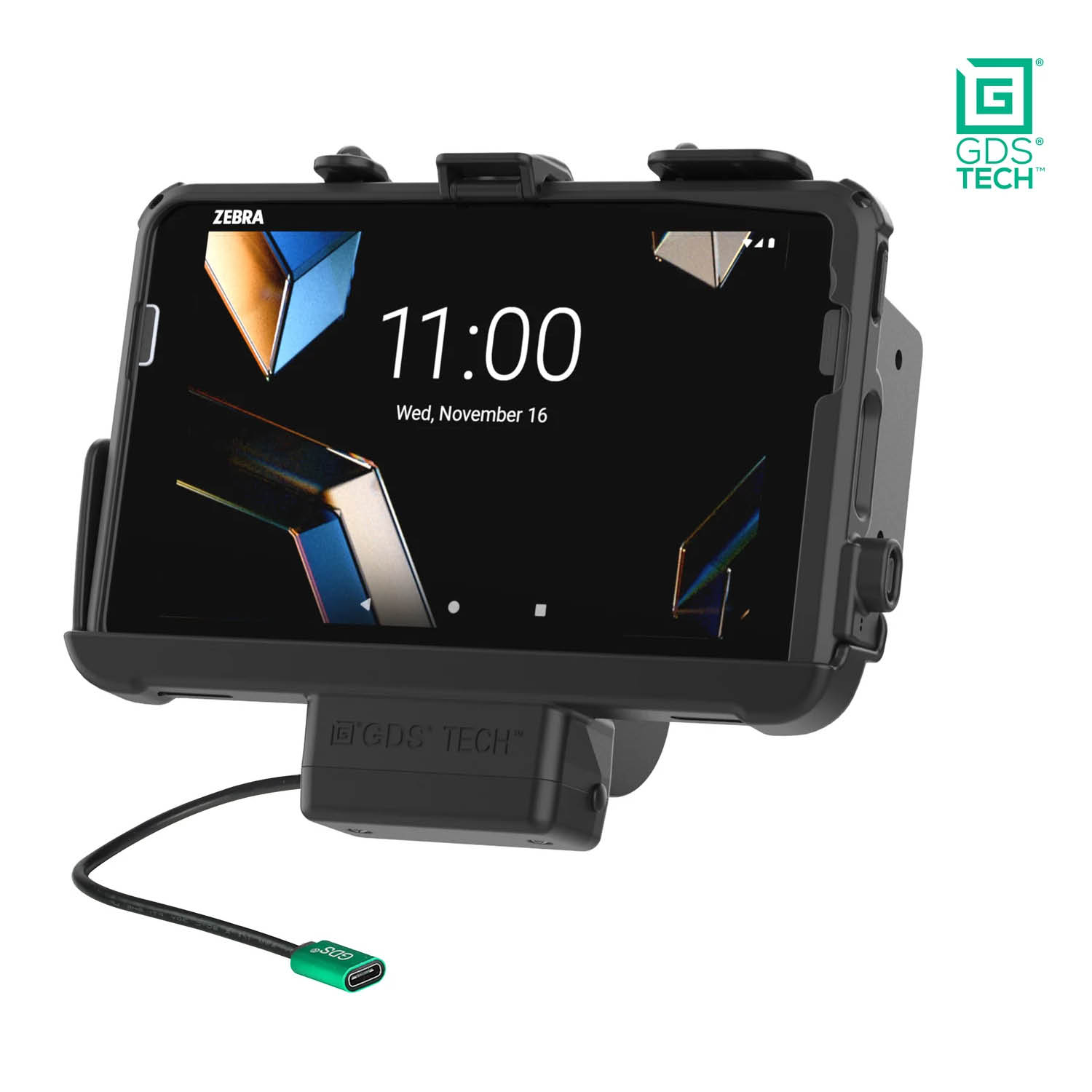 RAM Mounts GDS EZ-Roll'r Holder for Zebra ET401, ET40 & ET45 (8") Tablets in IntelliSkin Protective Sleeve - USB-C Power Supply