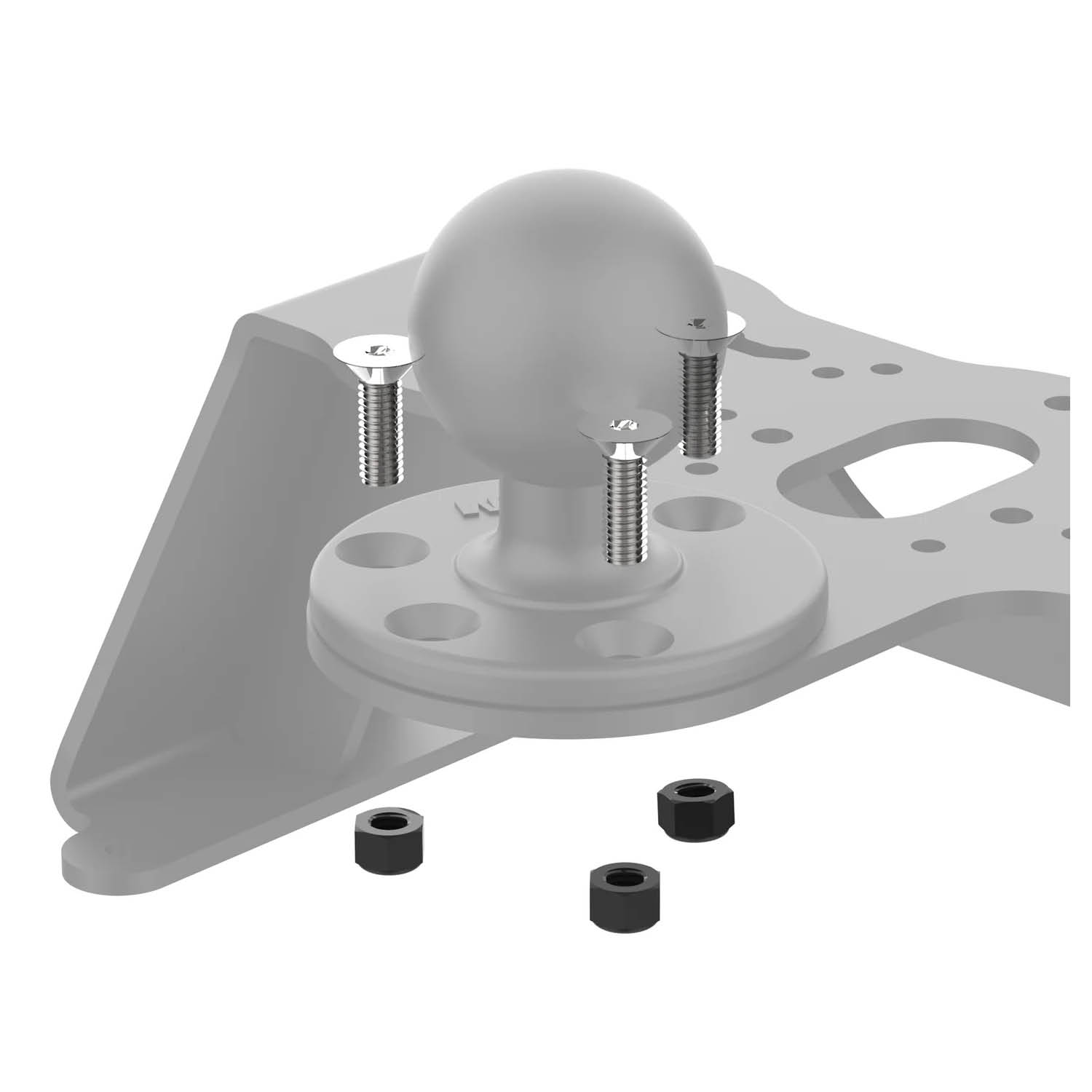 RAM Mounts Schrauben-/Muttern Set für Fischfinder Montage-Rahmen und D-Kugel (2,25 Zoll) Basisplatten - je 3 Schrauben / Muttern