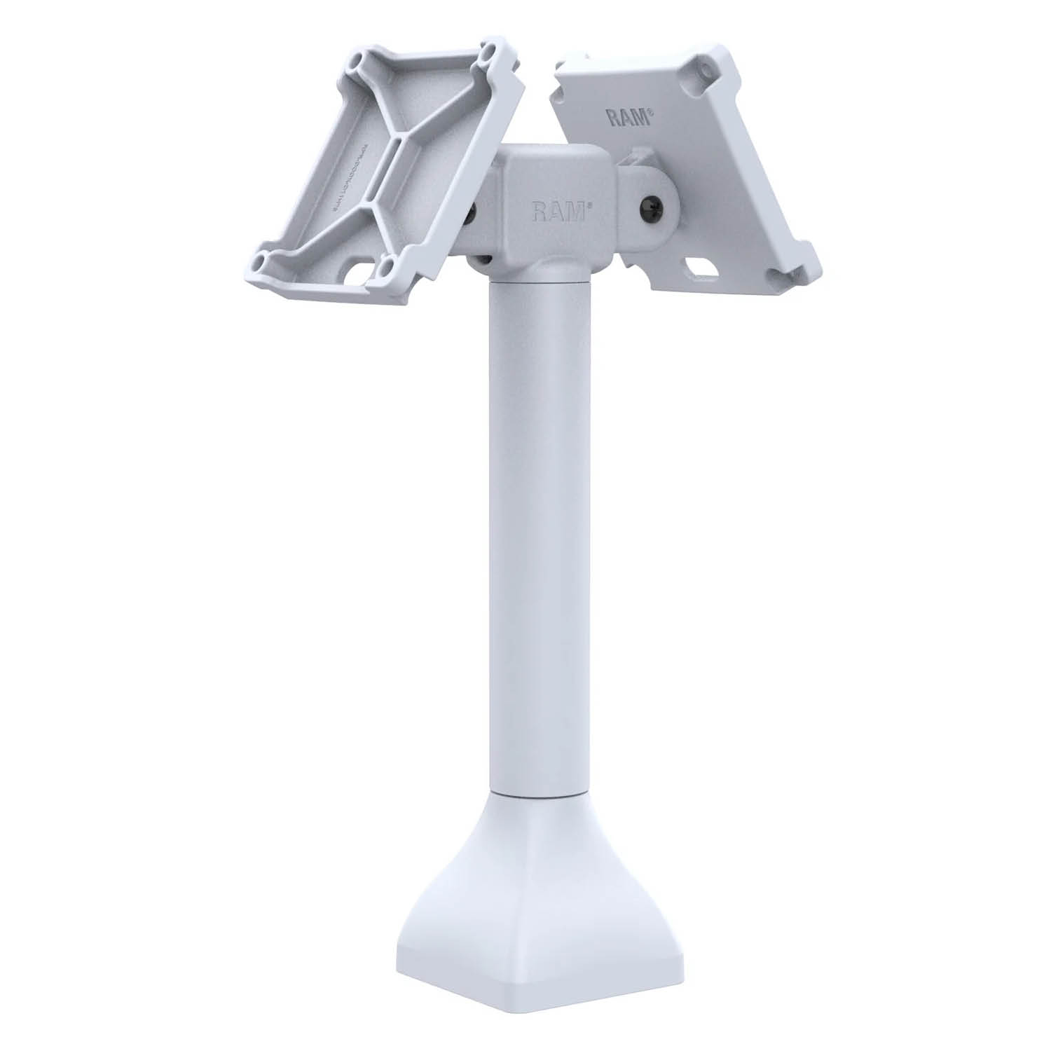 RAM Mounts Standfuss (14 Zoll) - zwei 180° schwenkbare 100x100 mm VESA Aufnahmen, hellgrau