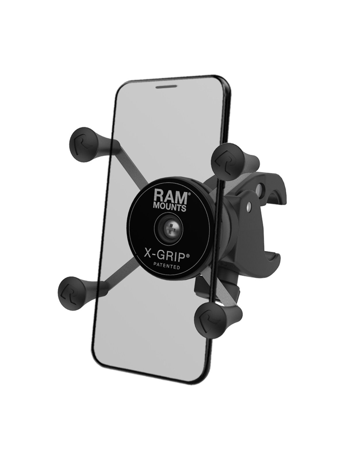 RAM Mounts X-Grip Halterung für Smartphones bis 82,6 mm Breite -  Tough-Claw klein (Durchmesser 15,9-29,0 mm), direkte X-Grip-Anbindung