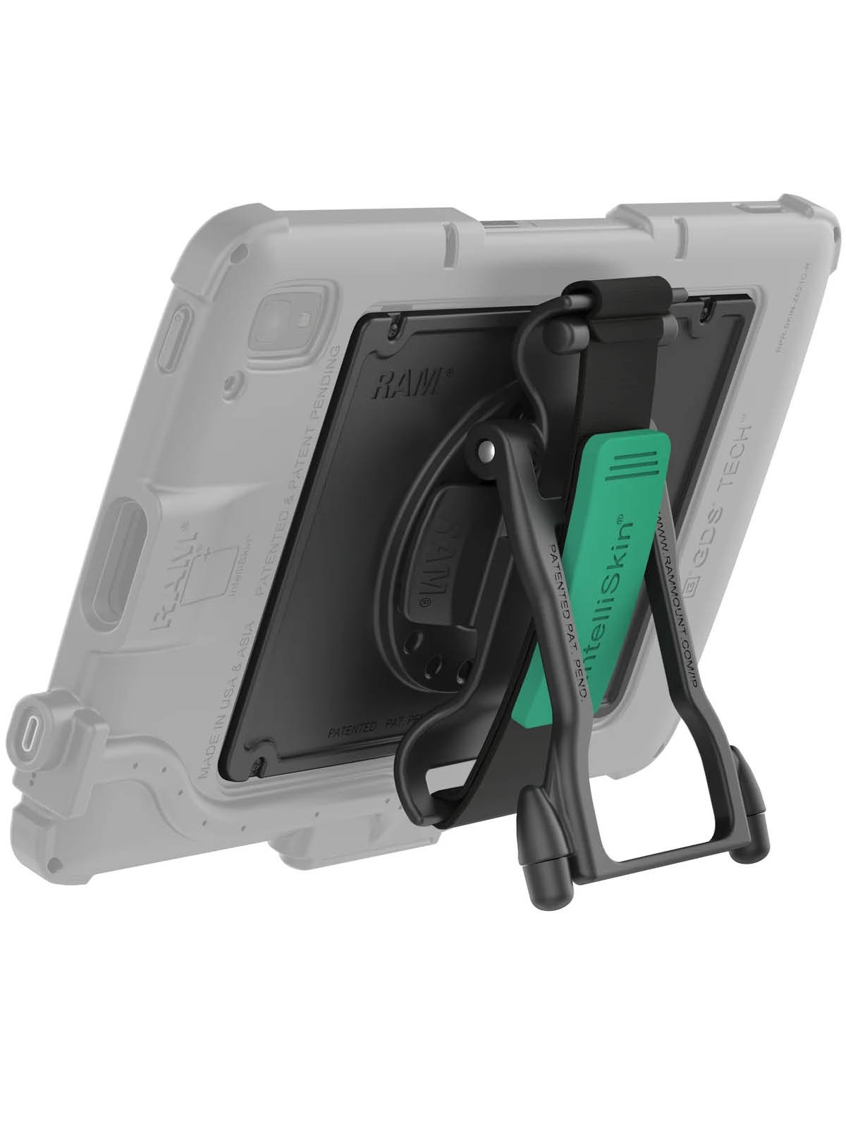 RAM Mounts magnetische GDS Handschlaufe für Zebra ET4x 10 Zoll Enterprise Tablet - IntelliSkin-Hülle oder OEM Schutzgehäuse, Standfunktion