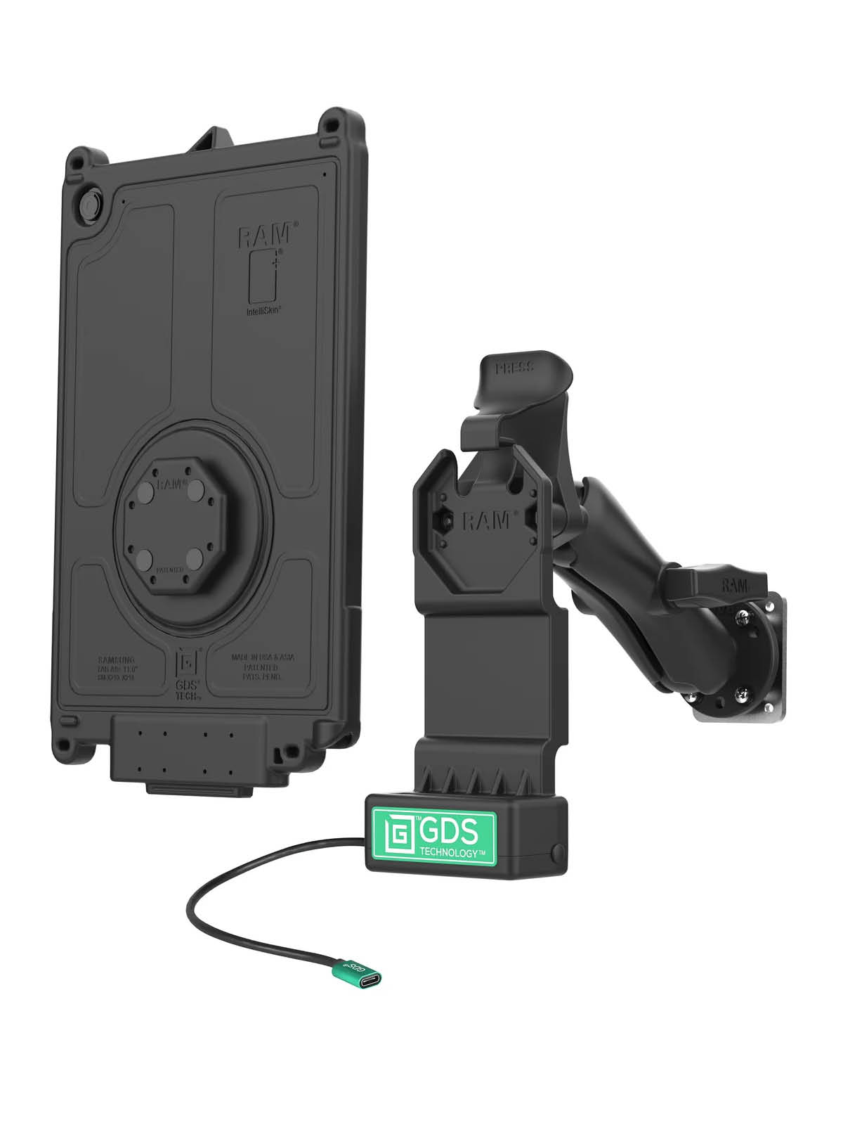 RAM Mounts GDS Uni-Conn Fahrzeug-Kit für Samsung Galaxy Tab A9+ - C-Kugel (1,5 Zoll), USB-C