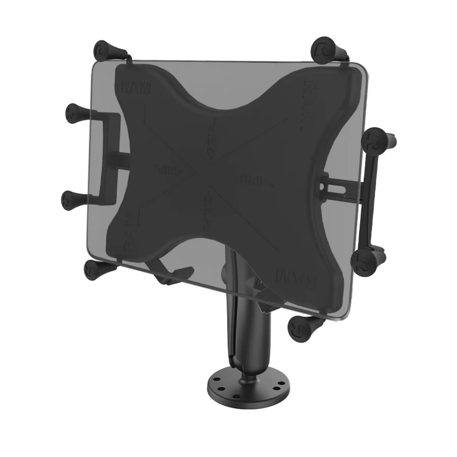 RAM Mounts X-Grip Aufbauhalterung für 9-11 Zoll Tablets - Runde Basisplatte - Langer Verbindungsarm - Runde Basisplatte (AMPS) - B-Kugel (1 Zoll) - Schrauben-Set