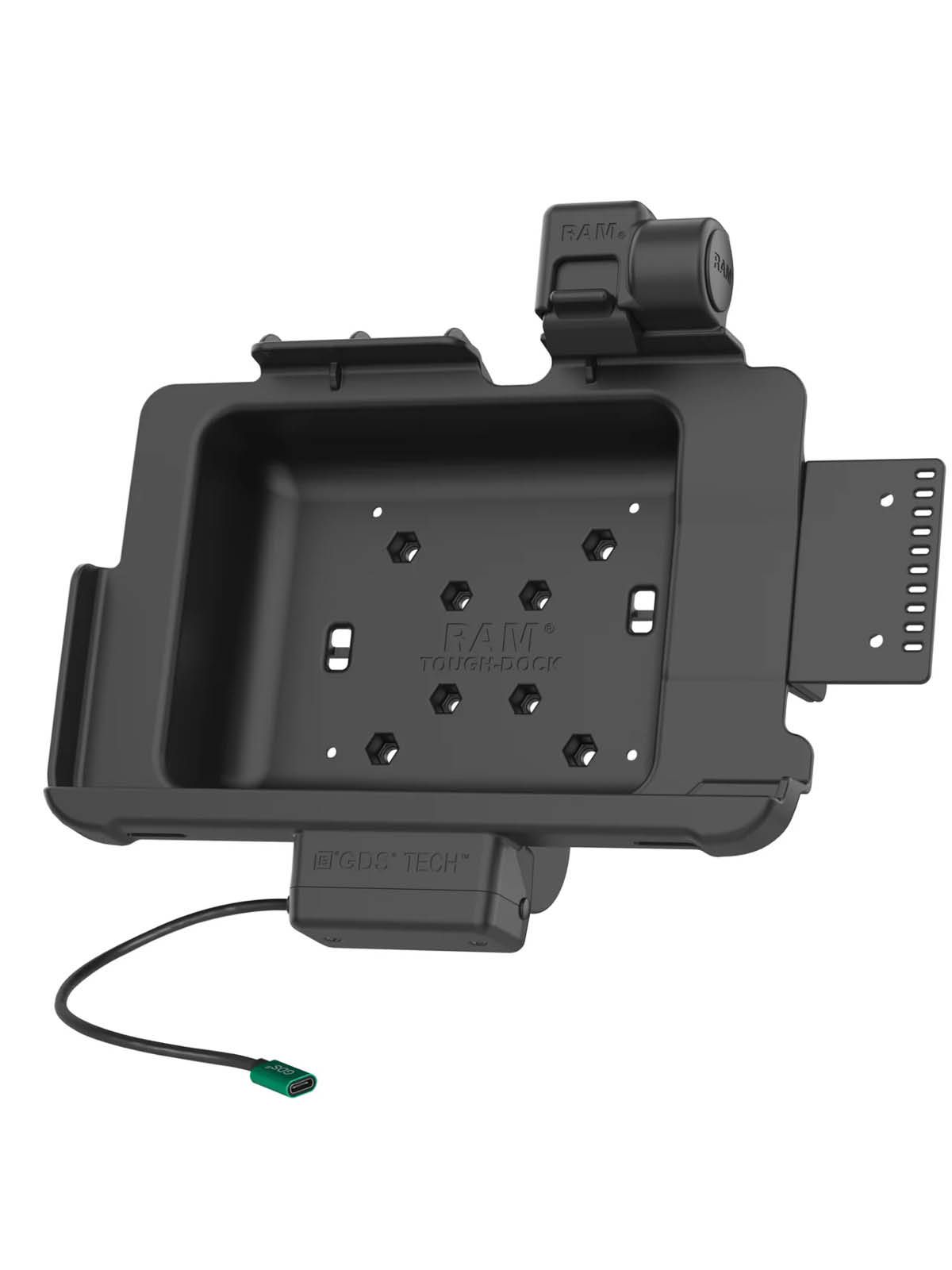 RAM Mounts GDS Tough-Dock mit Schnappverschluss für Zebra ET4x 10 Zoll Tablet in IntelliSkin-Lade-/Schutzhüllen - 5,5 mm Buchse, AMPS-/VESA-Aufnahme