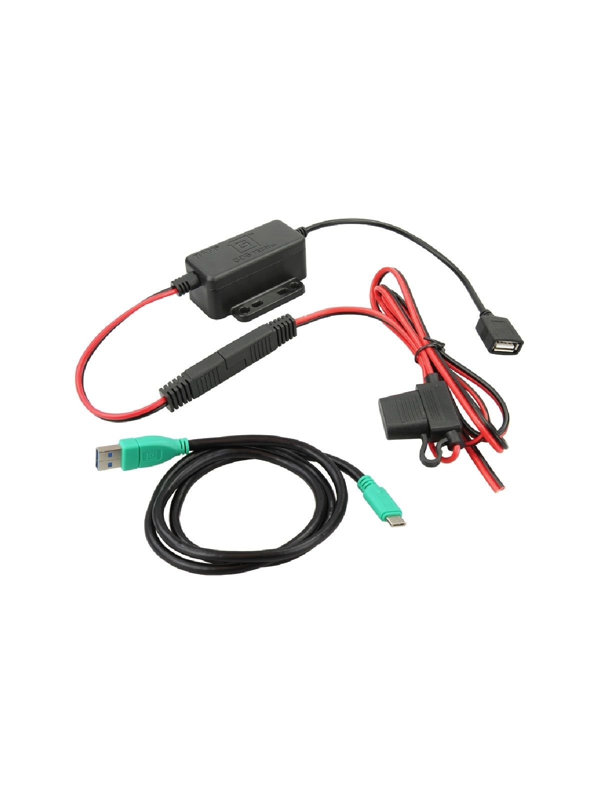 RAM Mounts GDS Strom-Modul - offene Enden, USB Typ-A Anschluss, 10/30V DC Eingangsspannung, inkl. USB-Kabel (USB/USB-C)