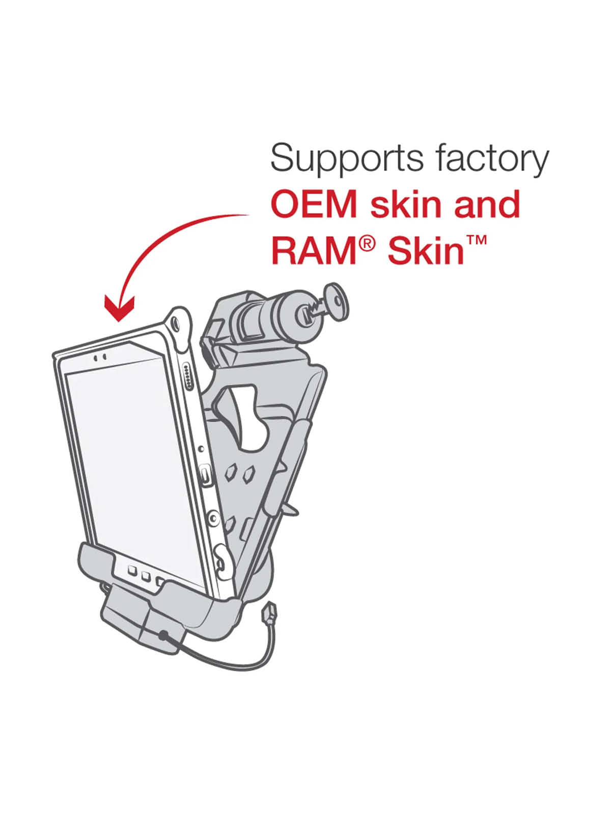 RAM Mounts Form-Fit Halteschale (Schlüsselverriegelung) für Samsung Tab Active4 Pro & Active5 Pro - in OEM/RAM Schutzhülle - USB-C & USB-A-Anschluss