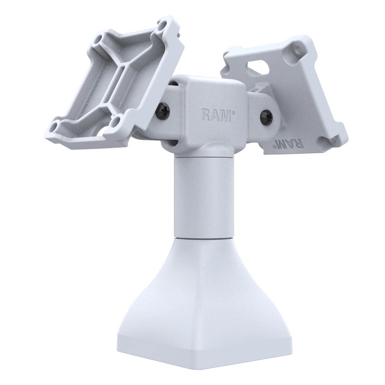 RAM Mounts Standfuss (7 Zoll) - zwei 180° schwenkbare 75x75 mm VESA Aufnahmen, hellgrau